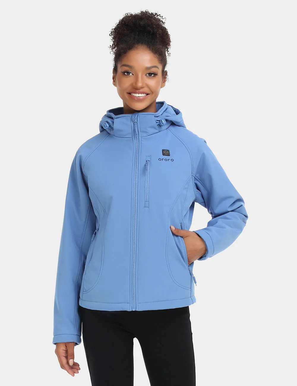 Women's Classic Heated Jacket - Blue/Orange (Apparel Only) sold by Ororo