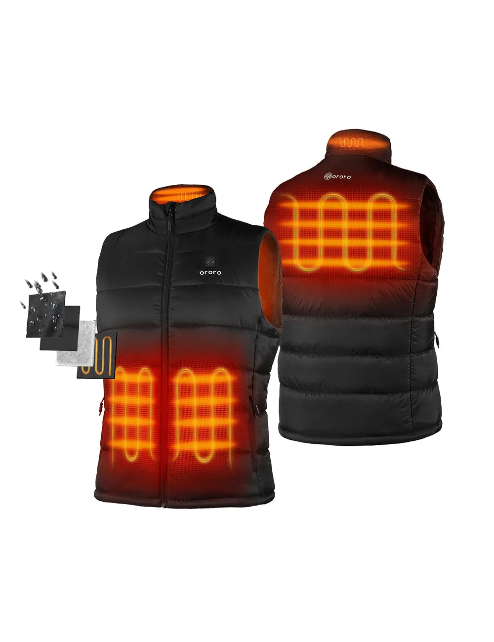 Men's Classic Heated Vest - Black sold by Ororo product image thumbnail 2