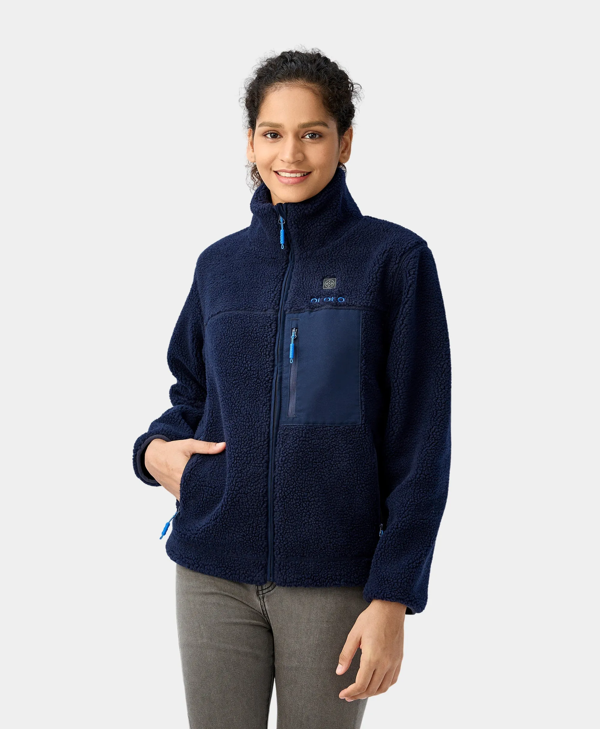 (Open-Box) Women's Colorblock Recycled Fleece Heated Jacket (Battery Set Not Included) sold by Ororo product image thumbnail 2