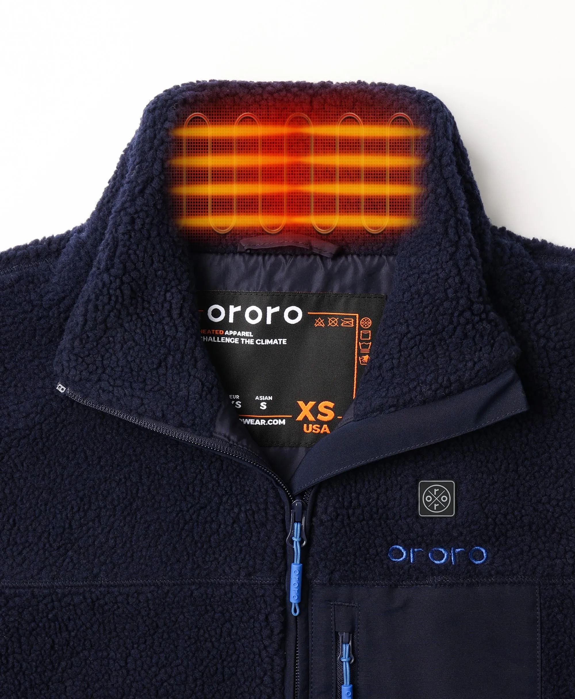 (Open-Box) Women's Colorblock Recycled Fleece Heated Jacket (Battery Set Not Included) sold by Ororo product image thumbnail 5