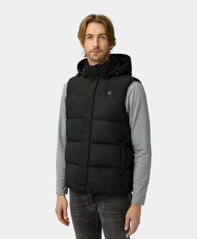 Men's Heated Down Vest - Black/Blue sold by Ororo