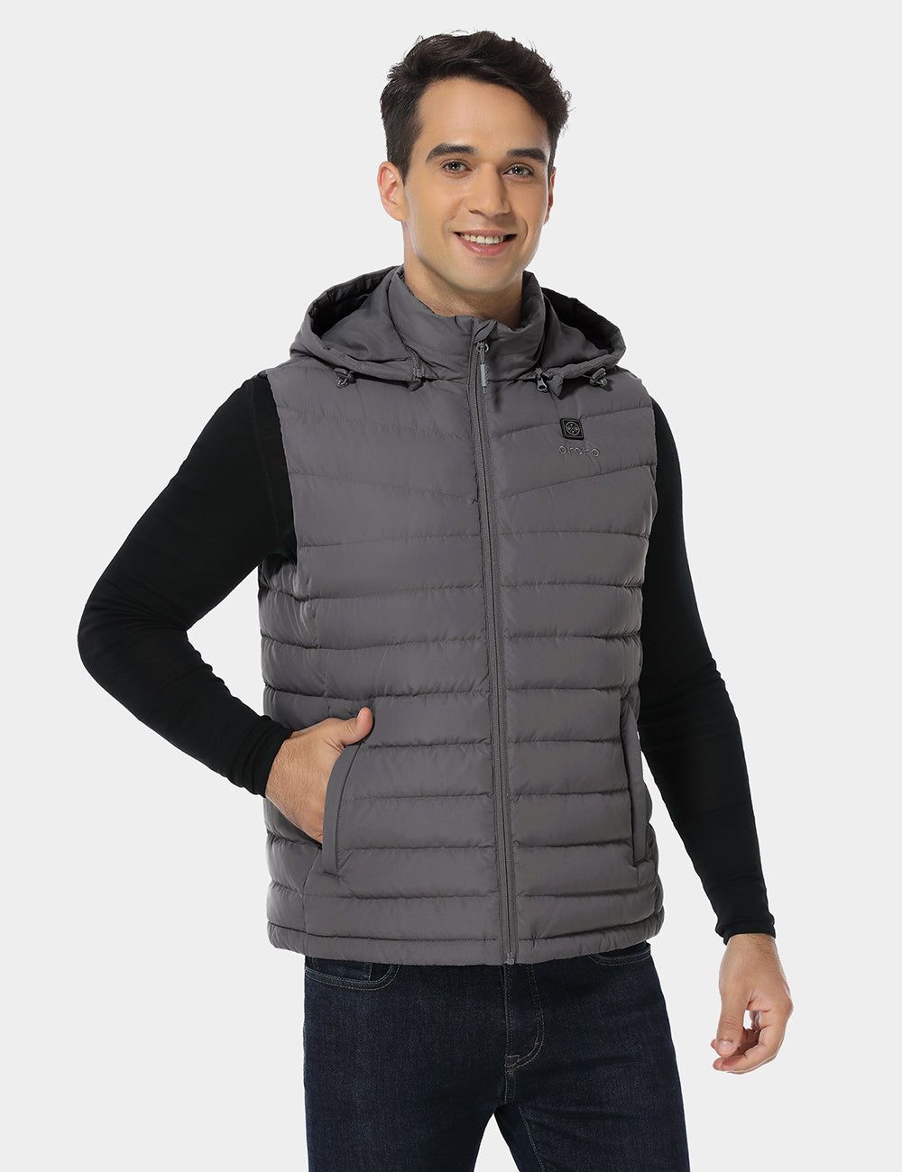 Testing - Men's Heated Lightweight Down Vest - Dark Gray sold by Ororo product image thumbnail 3