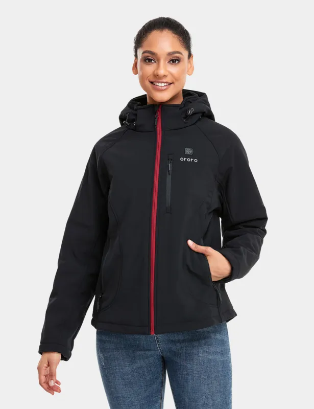 Women's Heated Jacket 2.0 (4 Heating Zones) - Black & Red sold by Ororo