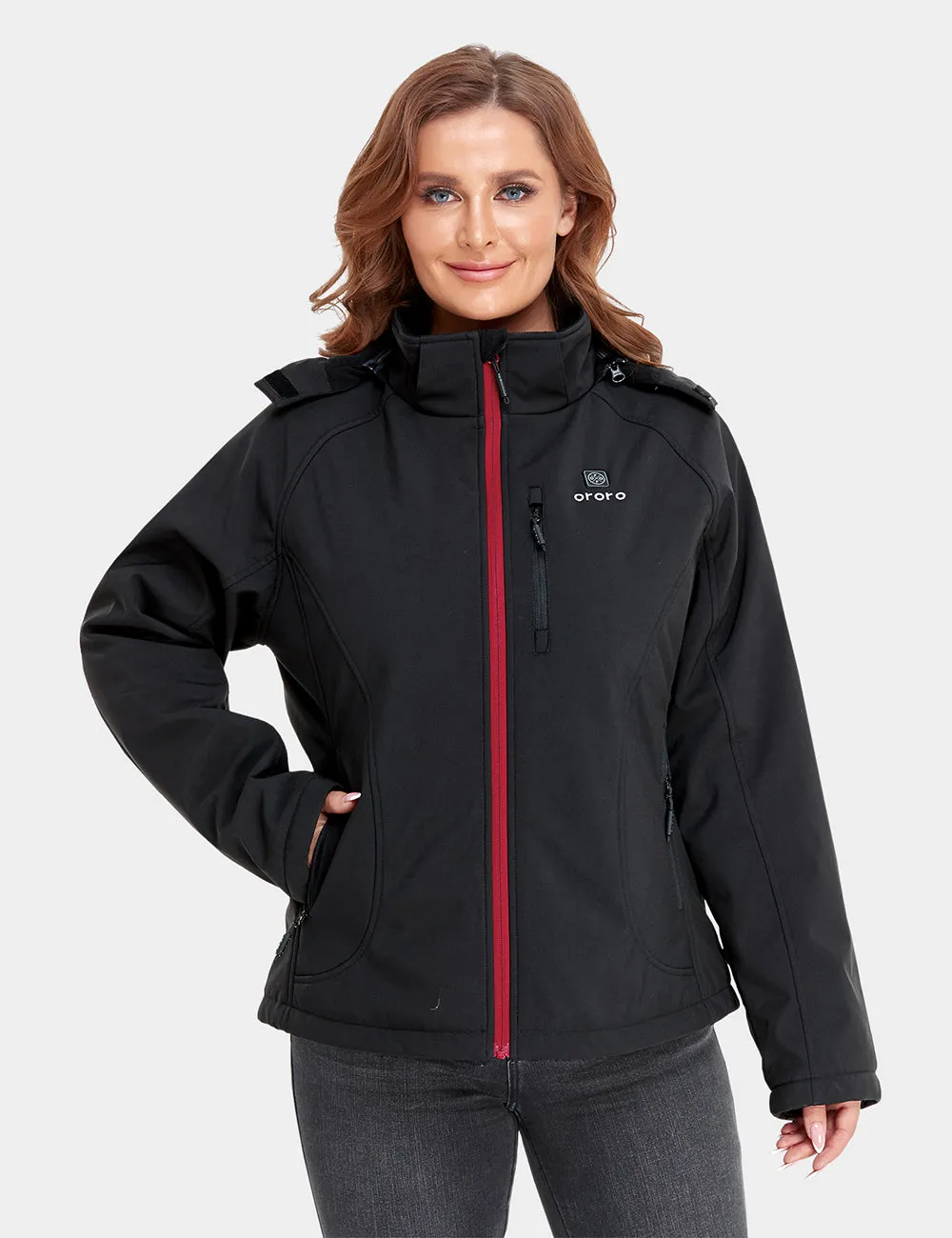 Women's Heated Jacket 2.0 (4 Heating Zones) - Black & Red sold by Ororo product image thumbnail 5
