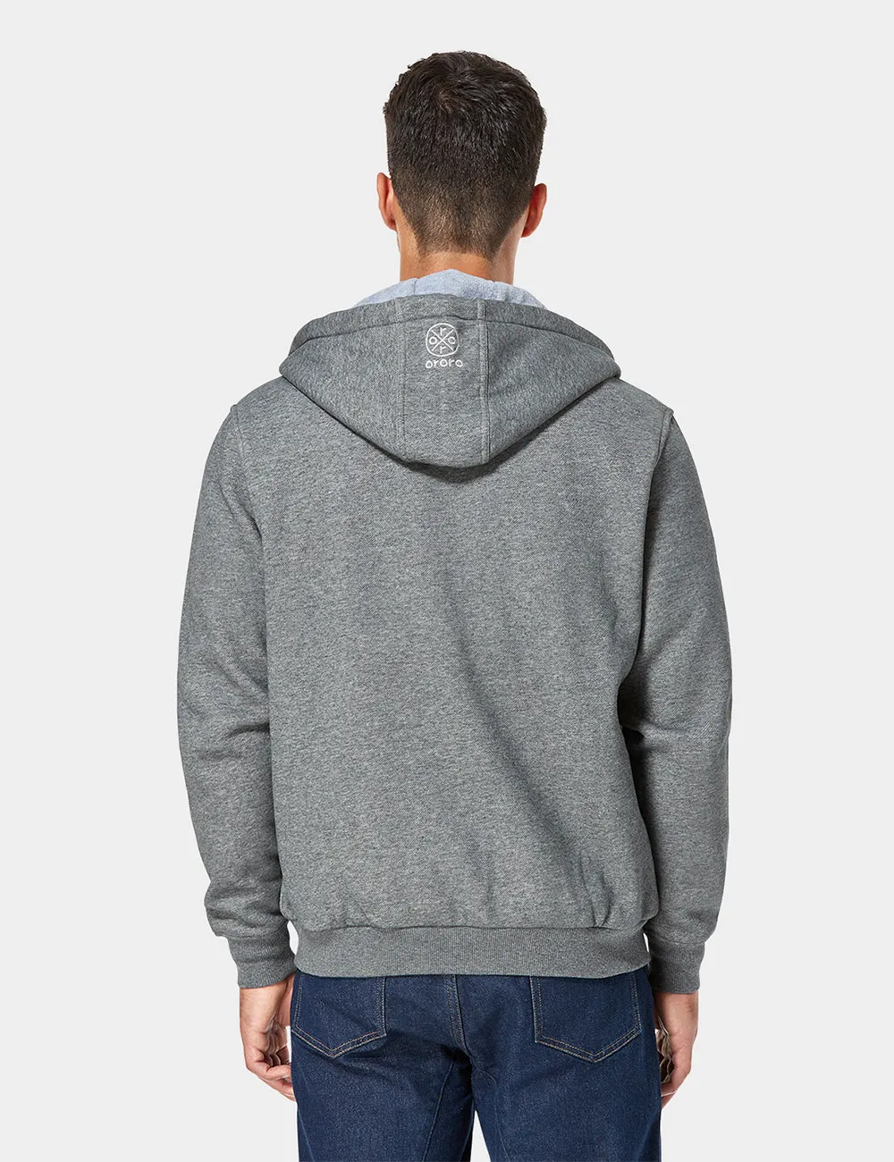 Unisex Heated Fleece Hoodie - Flecking Gray sold by Ororo product image thumbnail 4