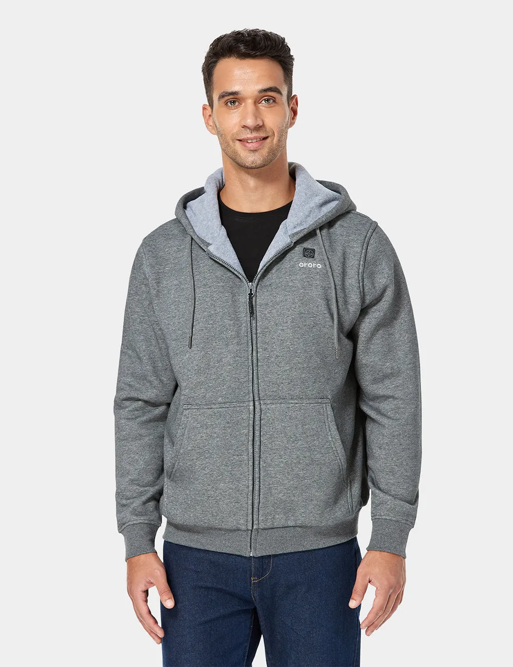 Unisex Heated Fleece Hoodie - Flecking Gray sold by Ororo