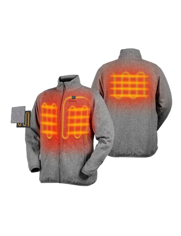 Final Sale - Men's Heated Fleece Jacket with B19G Battery sold by Ororo