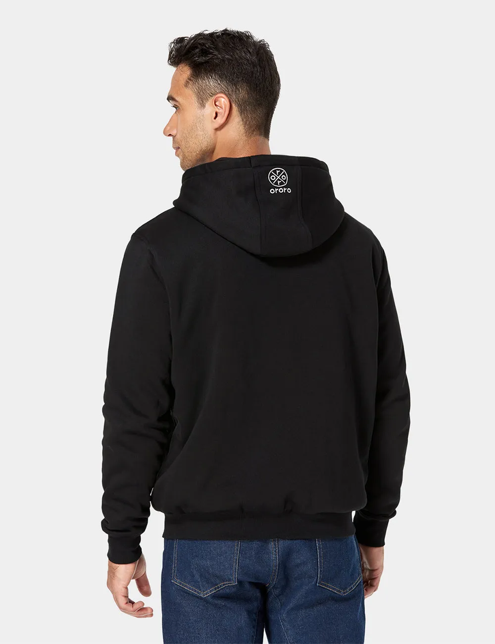 Unisex Heated Fleece Hoodie - Flecking Gray/Black (Apparel Only) sold by Ororo product image thumbnail 4