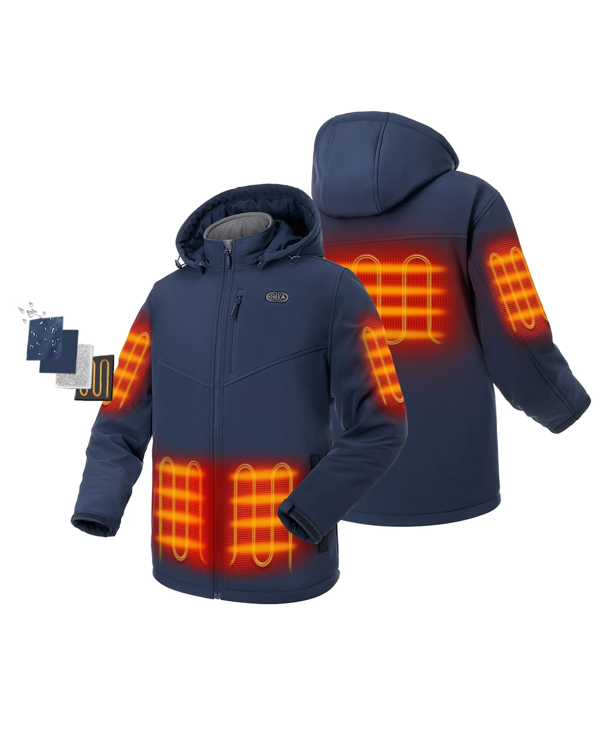 (Open-Box) Men's Heated Dual Control Jacket with 5 Heating Zones (Pocket Heating) (Battery Set Not Included) sold by Ororo