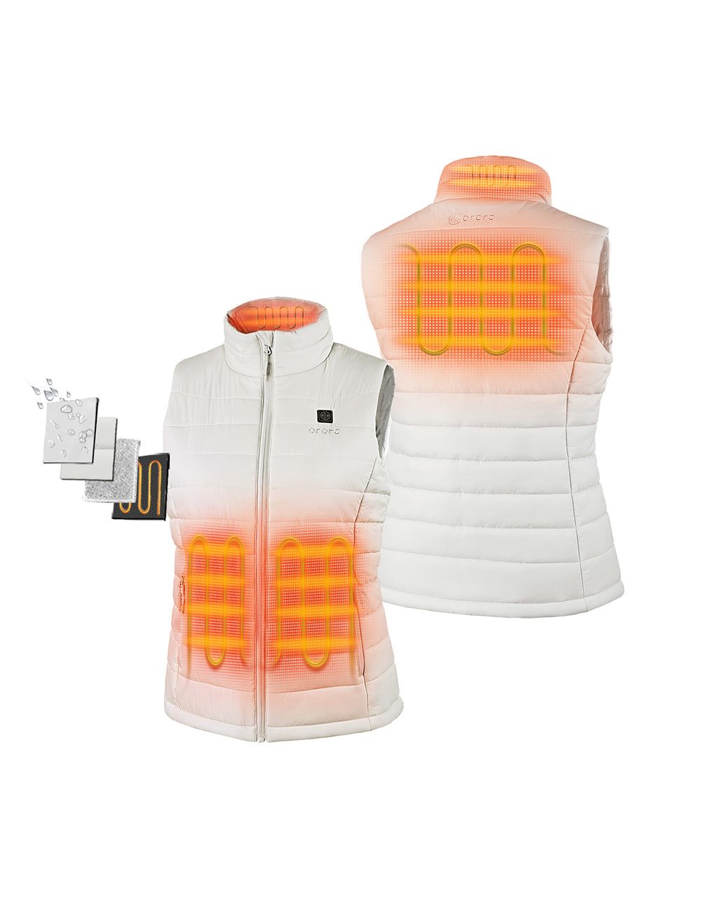 (Open-box) Women's Classic Heated Vest - Off White (Battery Set Not Included) sold by Ororo