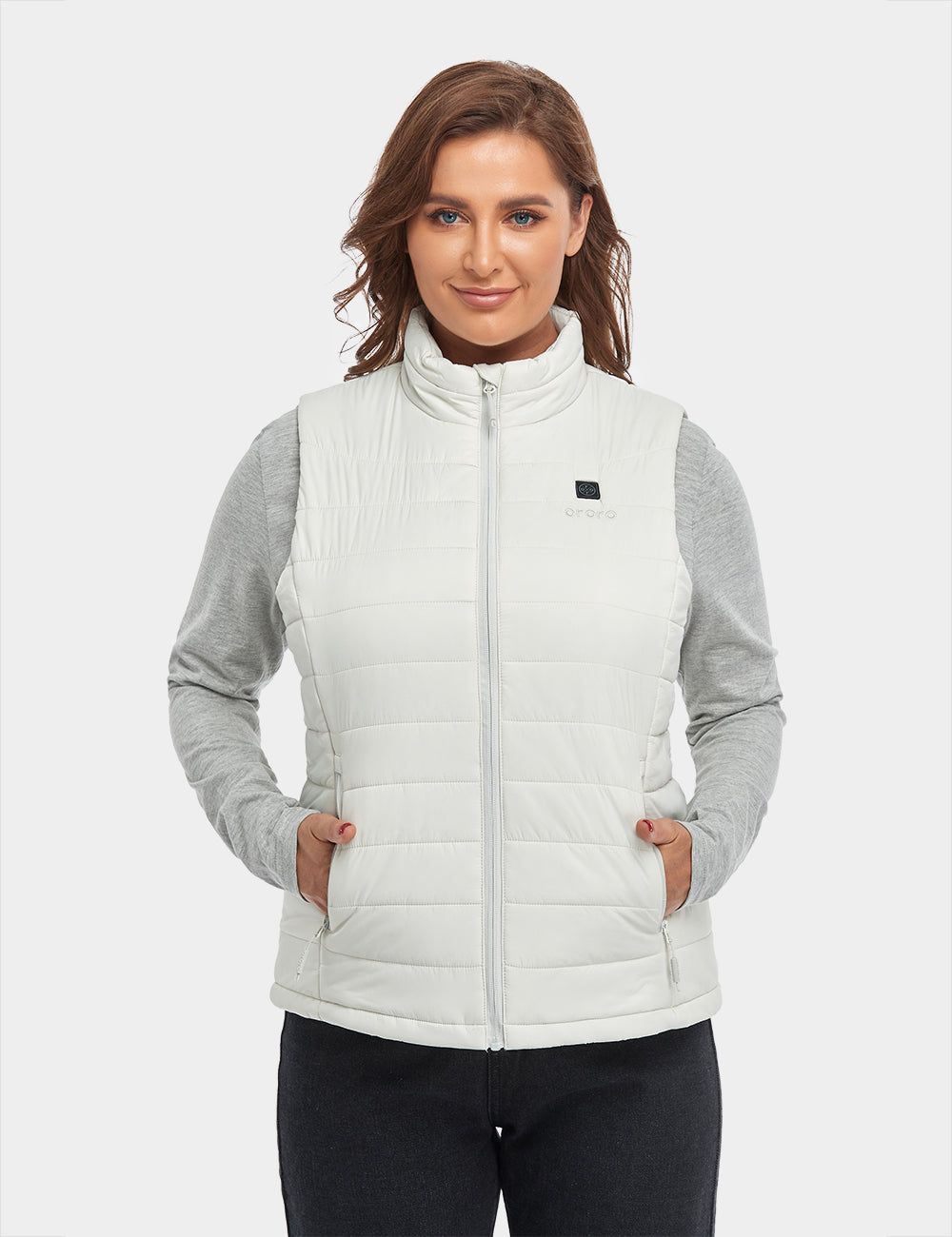 (Open-box) Women's Classic Heated Vest - Off White (Battery Set Not Included) sold by Ororo product image thumbnail 5