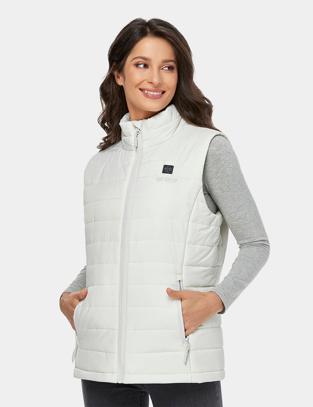 (Open-box) Women's Classic Heated Vest - Off White (Battery Set Not Included) sold by Ororo product image thumbnail 3