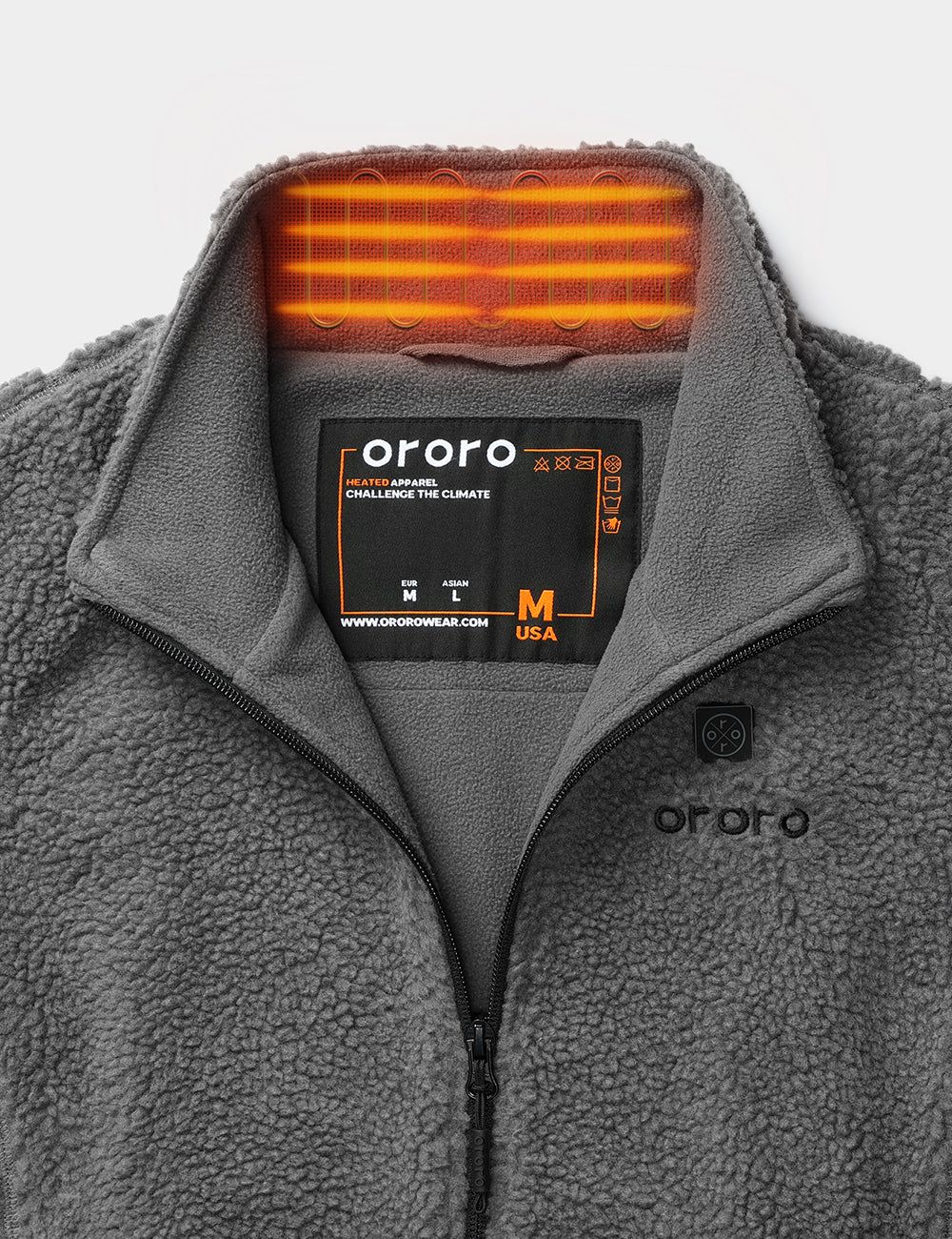 Women's Heated Recycled Fleece Vest - Gray sold by Ororo product image thumbnail 5