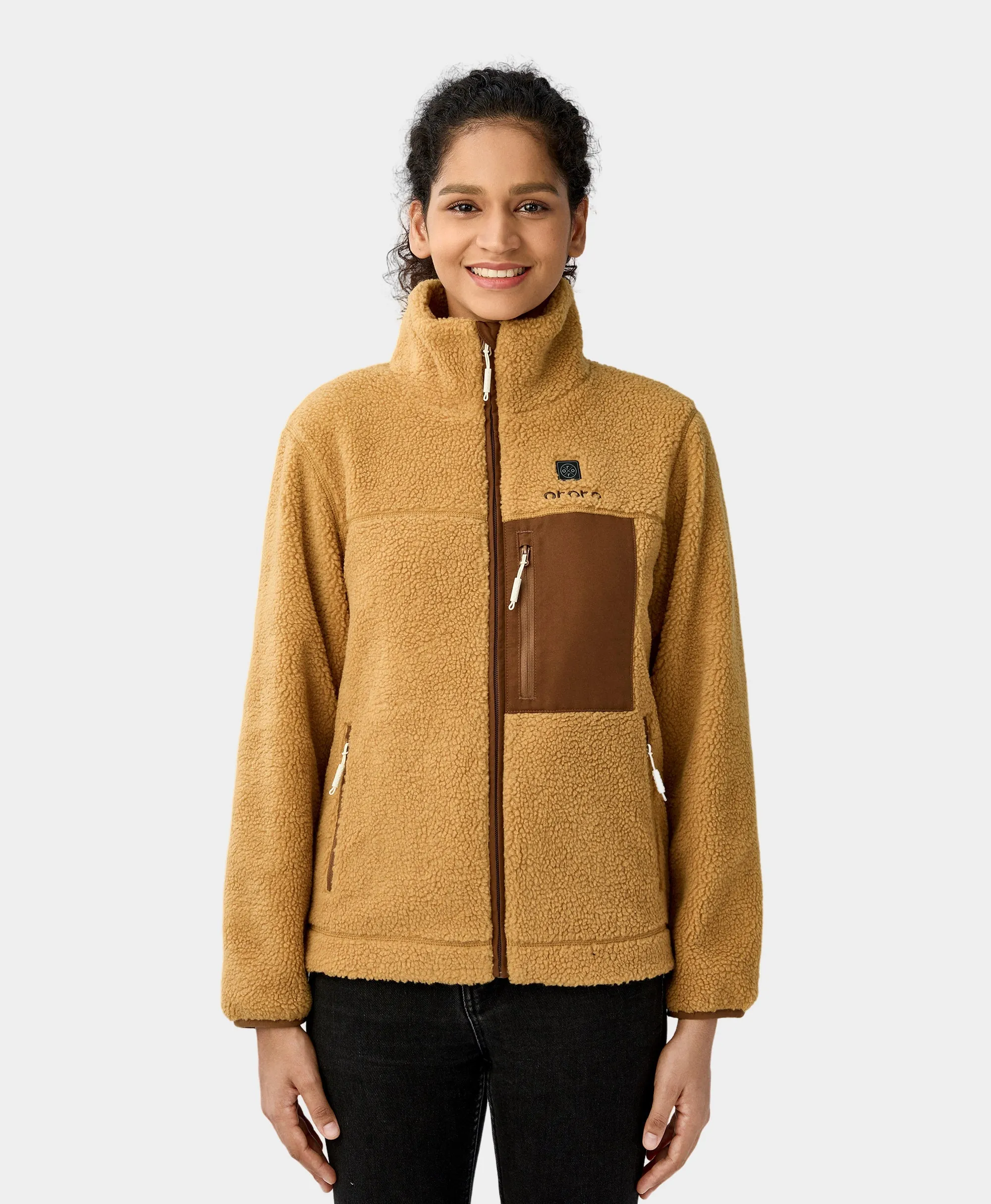 Women's Colorblock Recycled Fleece Heated Jacket (Final Sale) sold by Ororo