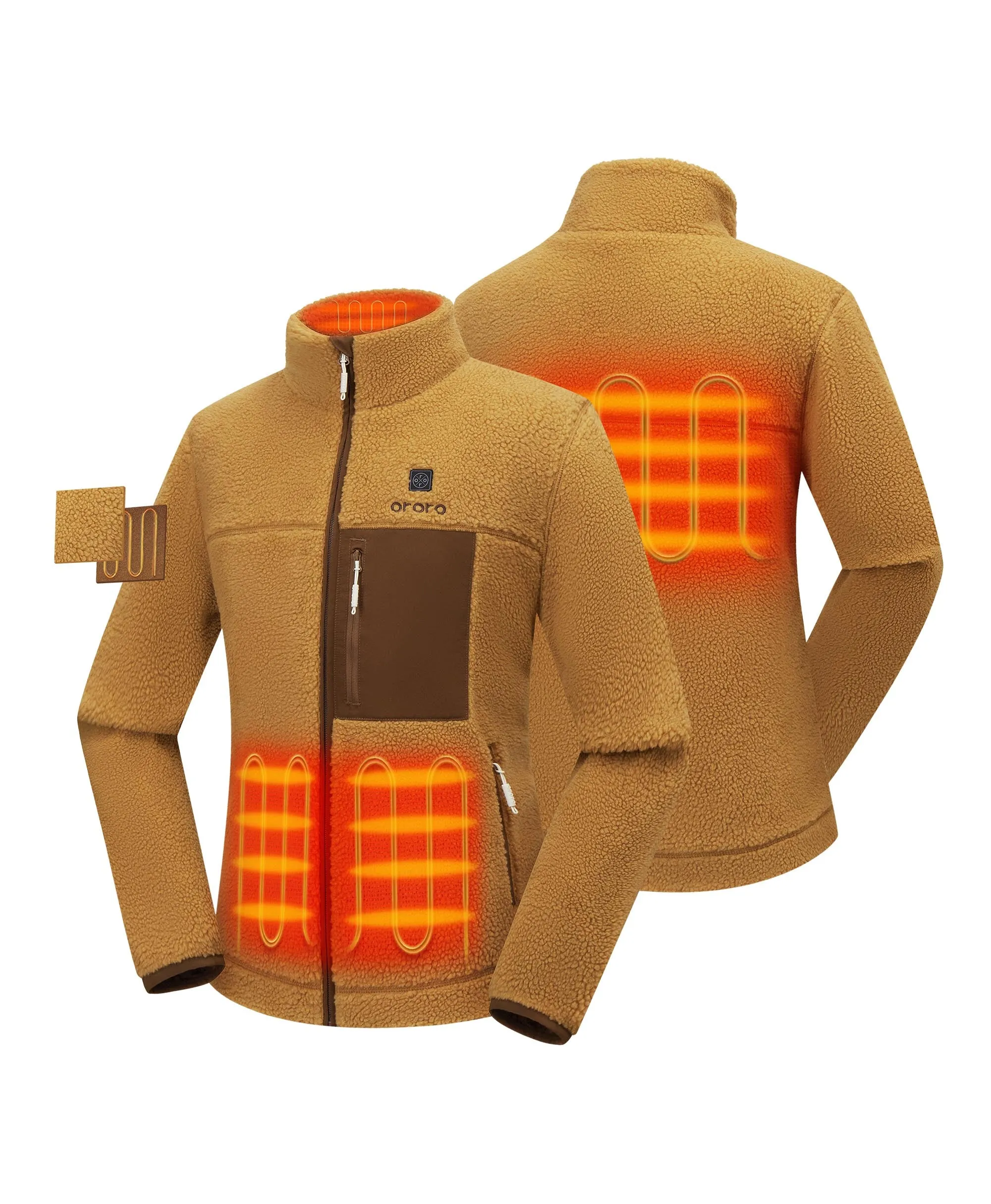 Women's Colorblock Recycled Fleece Heated Jacket (Final Sale) sold by Ororo product image thumbnail 2