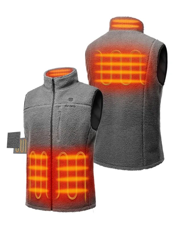 (Open-box) Men's Heated Recycled Fleece Vest - Gray (Battery Set Not Included) sold by Ororo