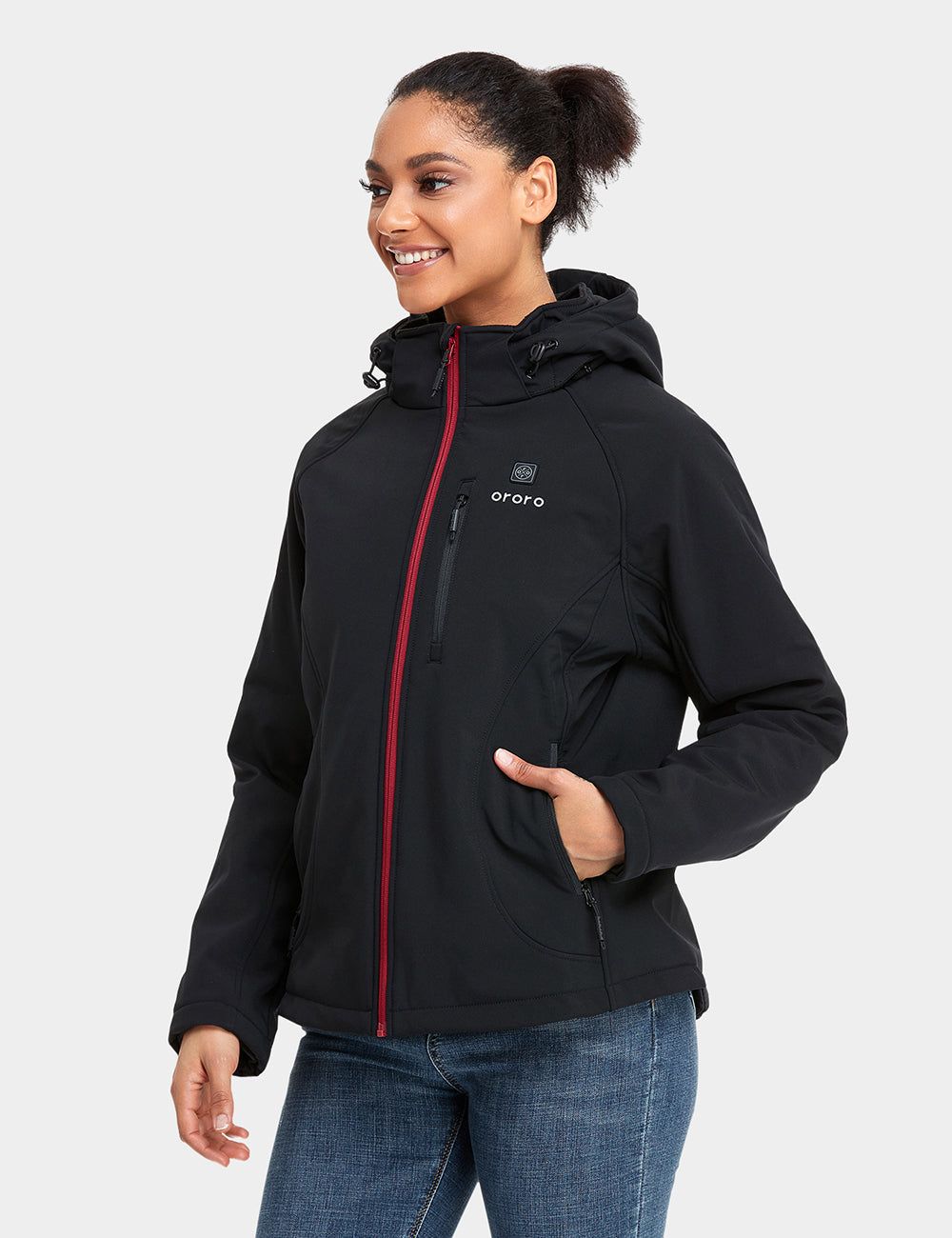 Final Sale - Women's Heated Jacket - Black & Red (with B19G Battery) sold by Ororo product image thumbnail 3