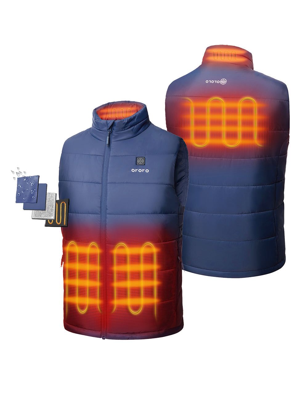 Men's Classic Heated Vest - Blue sold by Ororo product image thumbnail 2