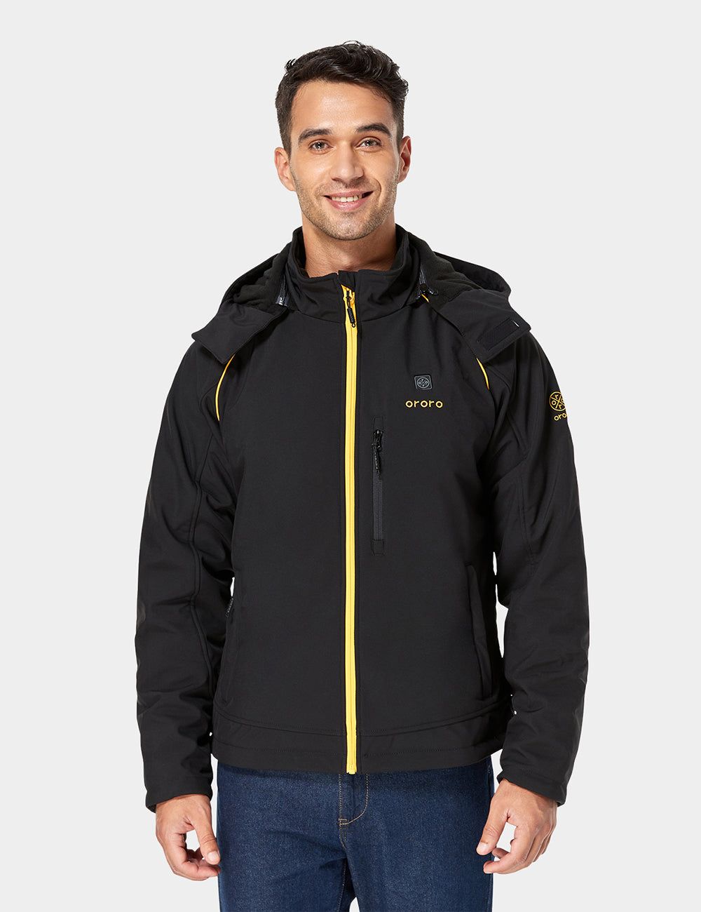 Men's Classic Heated Jacket - Black & Gold sold by Ororo