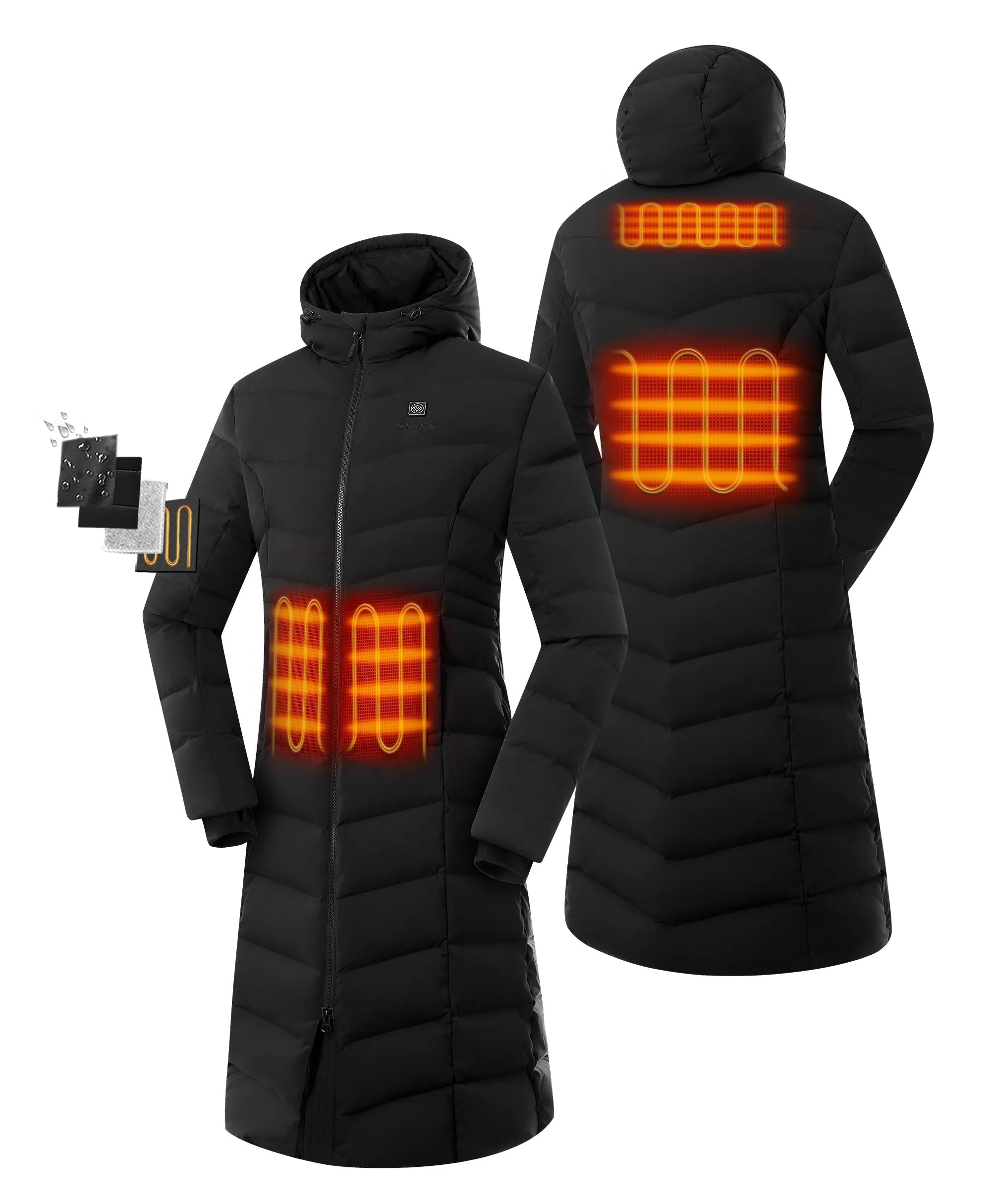 (Open-Box) SOHO Women's Heated Down Parka Jacket (Battery Set Not Included) sold by Ororo