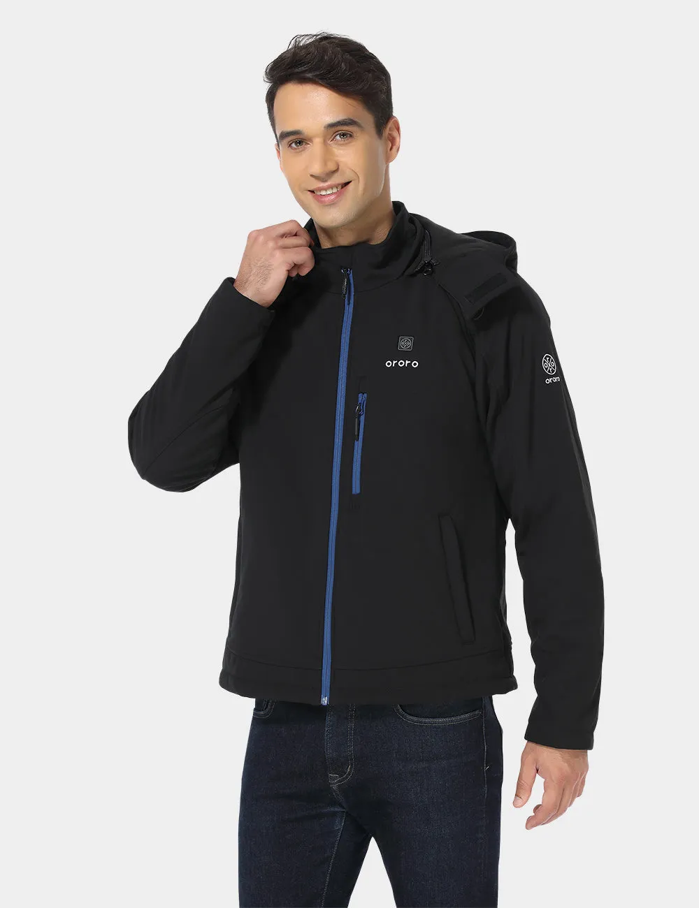Final Sale - Men's Classic Heated Jacket with B19G Battery - Black & Blue sold by Ororo product image thumbnail 3