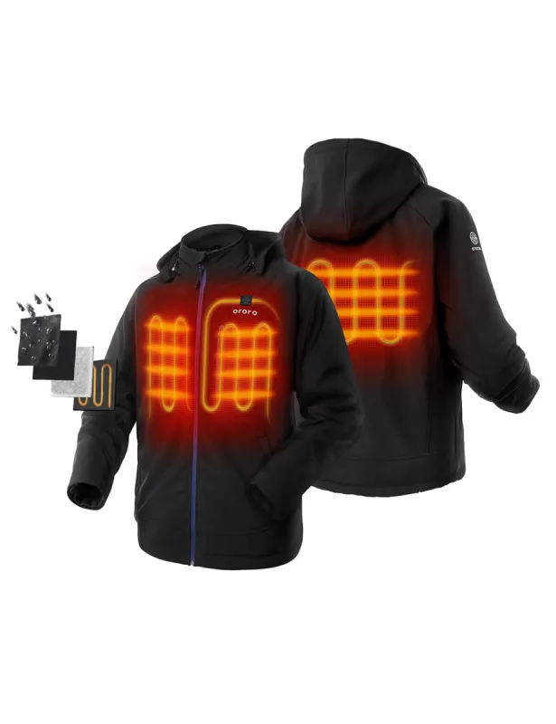 Final Sale - Men's Classic Heated Jacket with B19G Battery - Black & Blue sold by Ororo