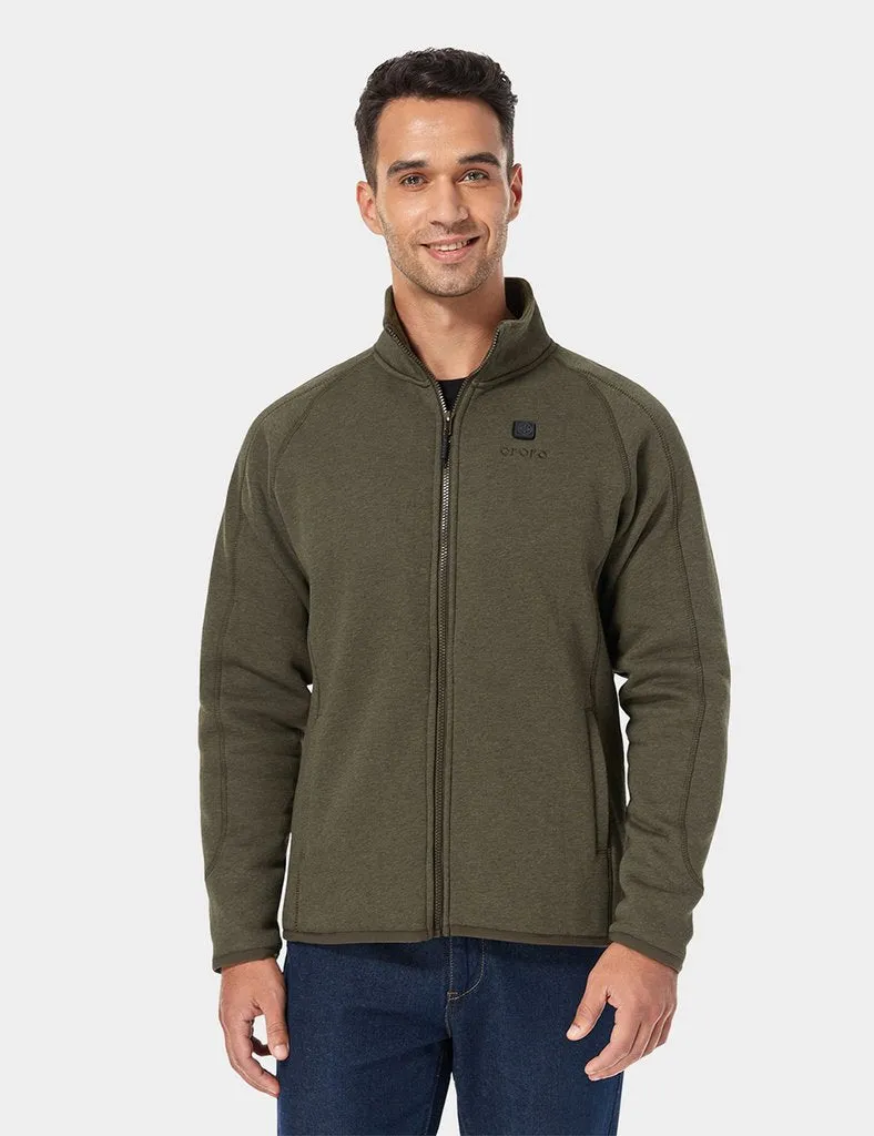 Final Sale - Men's Heated Fleece Jacket - Army Green sold by Ororo