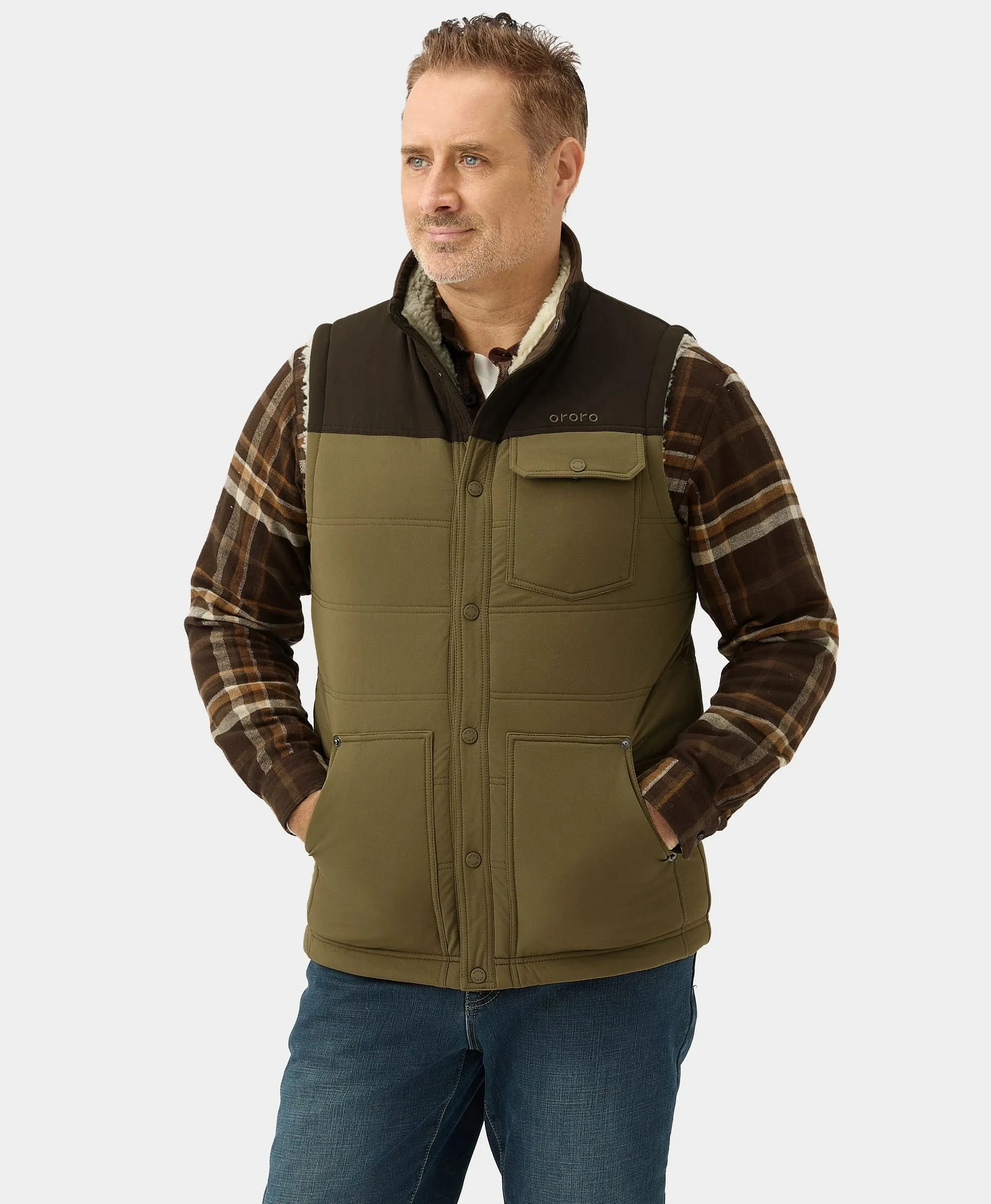 Sierra Men's Heated Sherpa Lined Vest (Apparel Only) sold by Ororo product image thumbnail 3