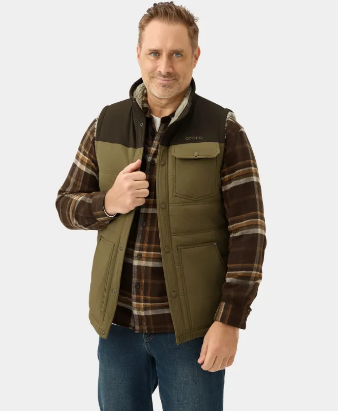 Sierra Men's Heated Sherpa Lined Vest (Apparel Only) sold by Ororo