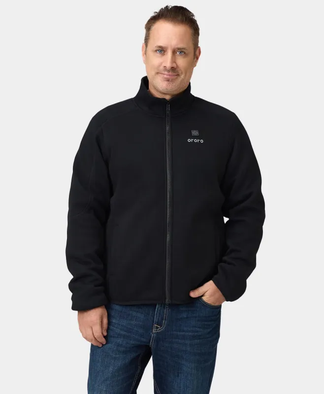 Florence Men's Heated Fleece Jacket - Black sold by Ororo