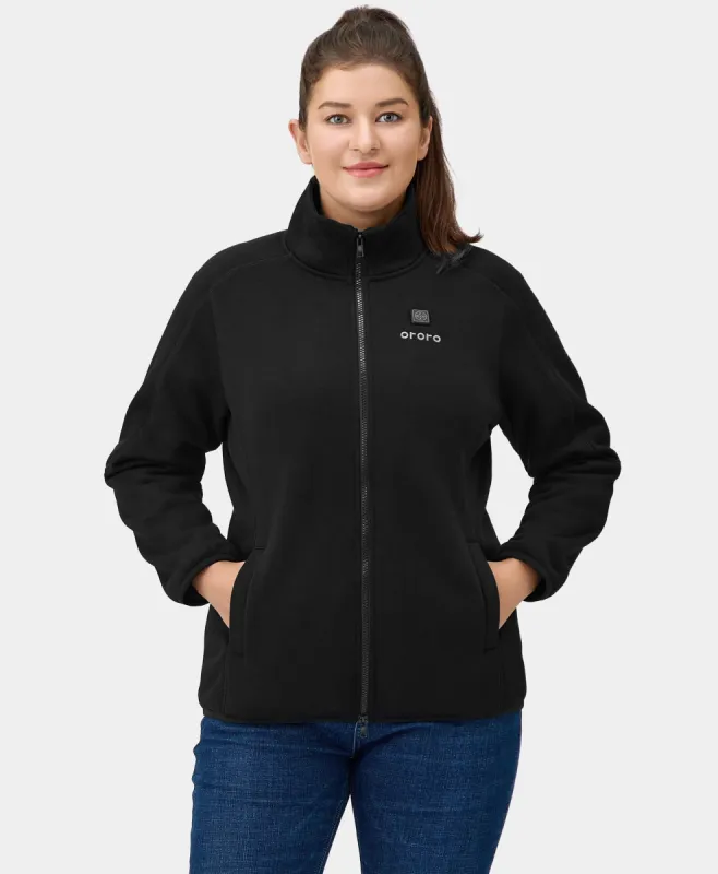 Florence Women's Heated Fleece Jacket - Black (Final Sale) sold by Ororo