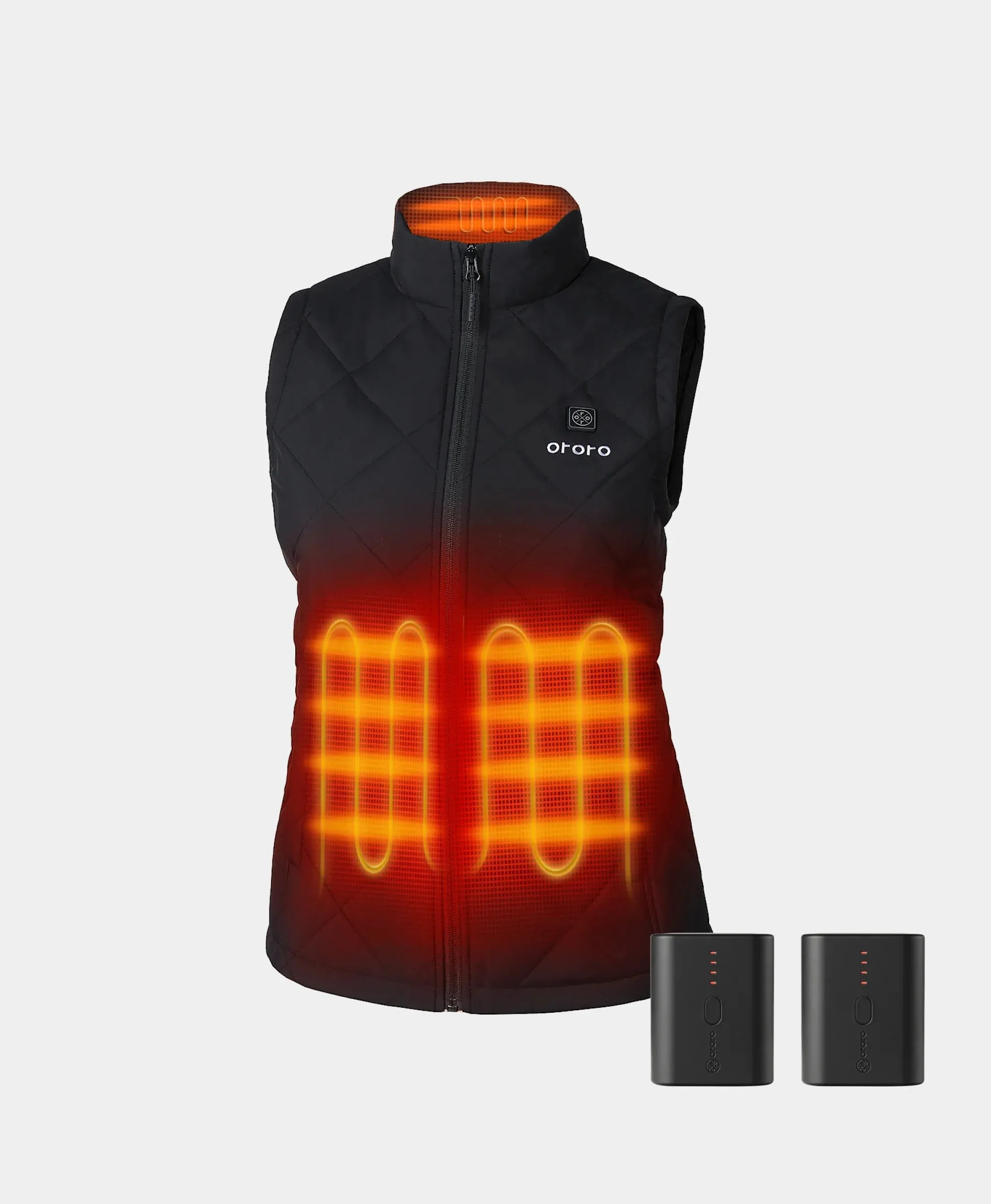 Bundle Deal - Women's Heated Quilted Vest & Extra Mini 5K Battery sold by Ororo