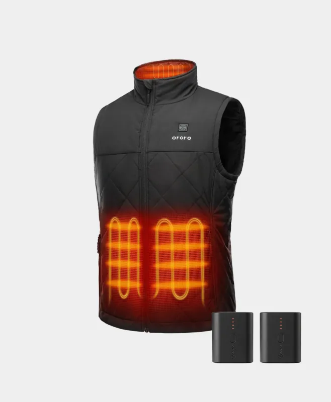 Bundle Deal - Men's Heated Quilted Vest  & Extra Mini 5K Battery sold by Ororo