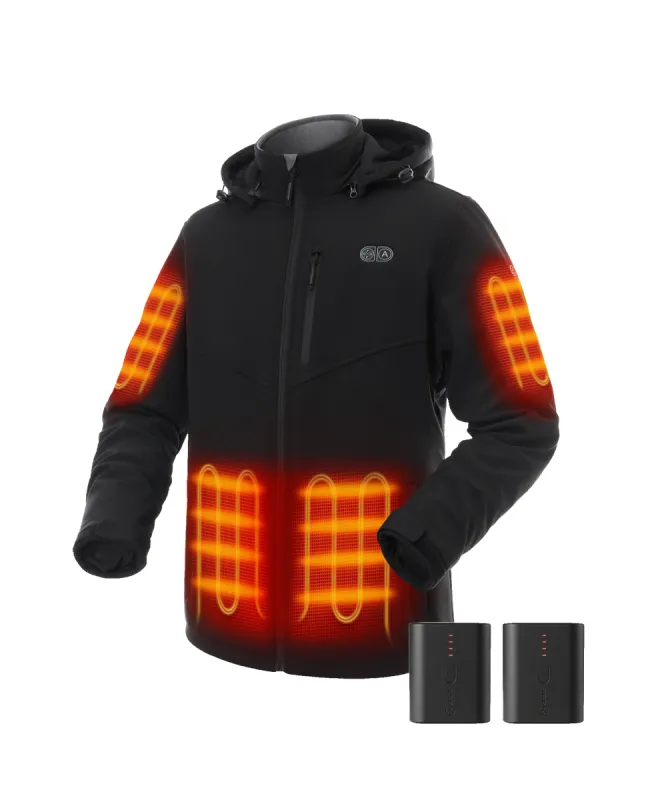 Bundle Deal - Men's Heated Dual Control Jacket (Pocket Heating) & Extra Mini 5K Battery sold by Ororo
