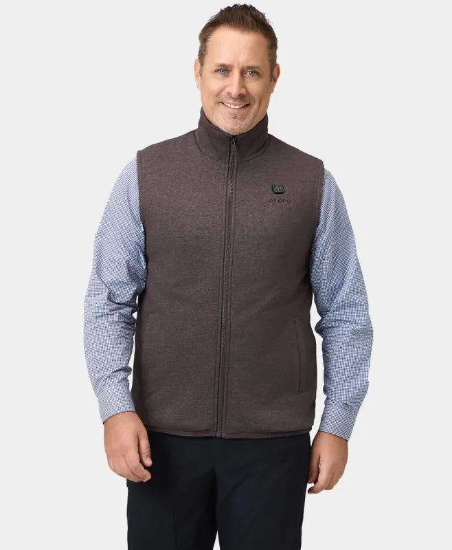 Men's Heated Fleece Vest - Brown Stone sold by Ororo