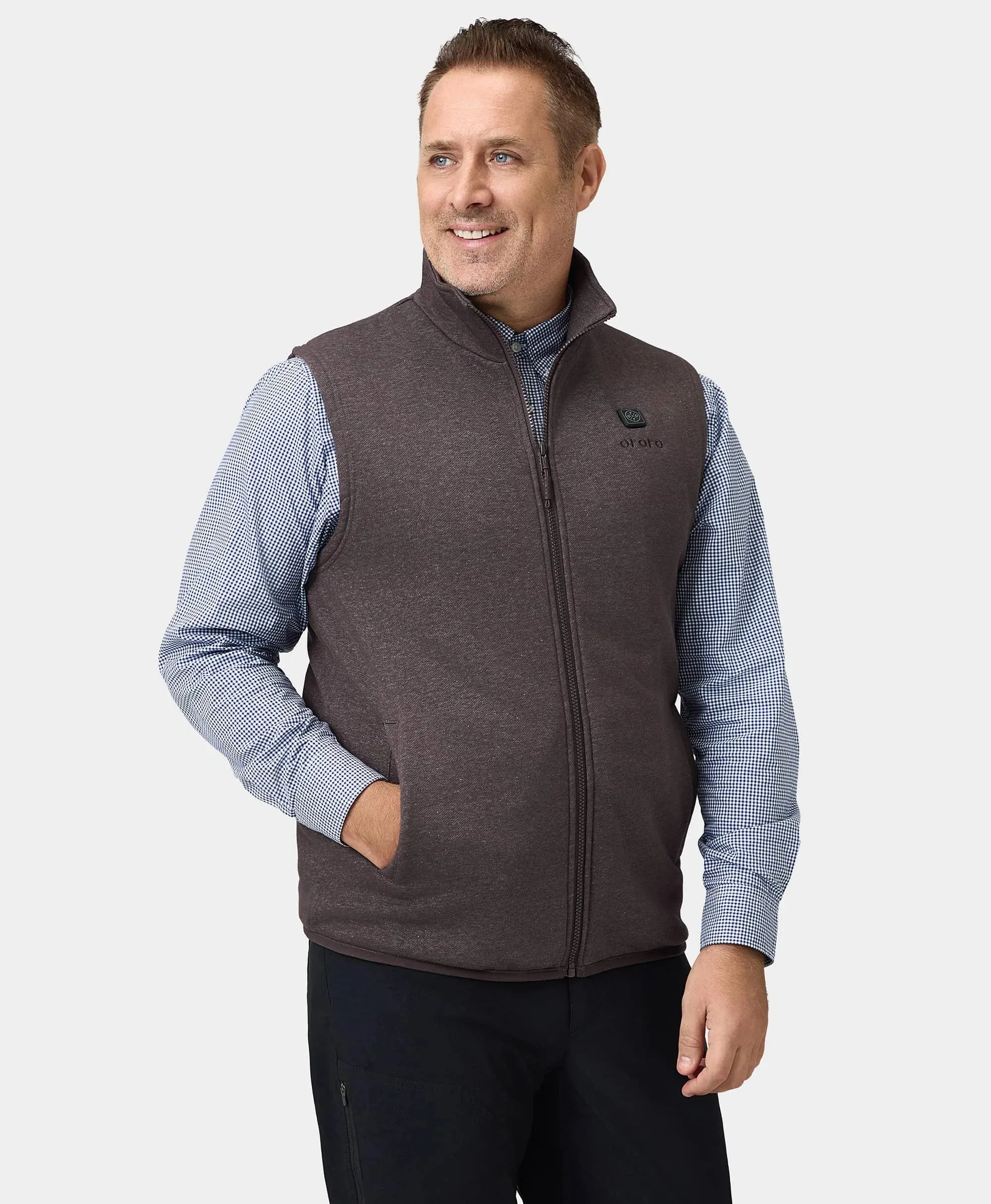 Men's Heated Fleece Vest - Brown Stone sold by Ororo product image thumbnail 3