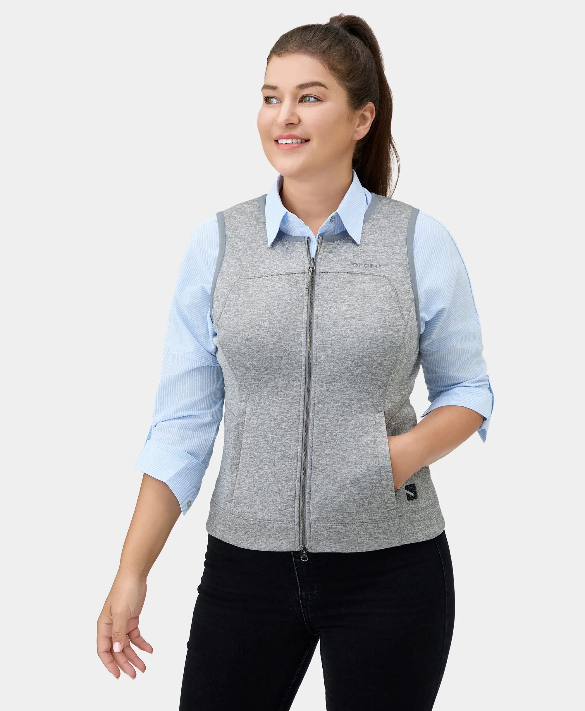 Suzanne Women's Heated Soft Armor Vest - Flecking Gray (Apparel Only) sold by Ororo