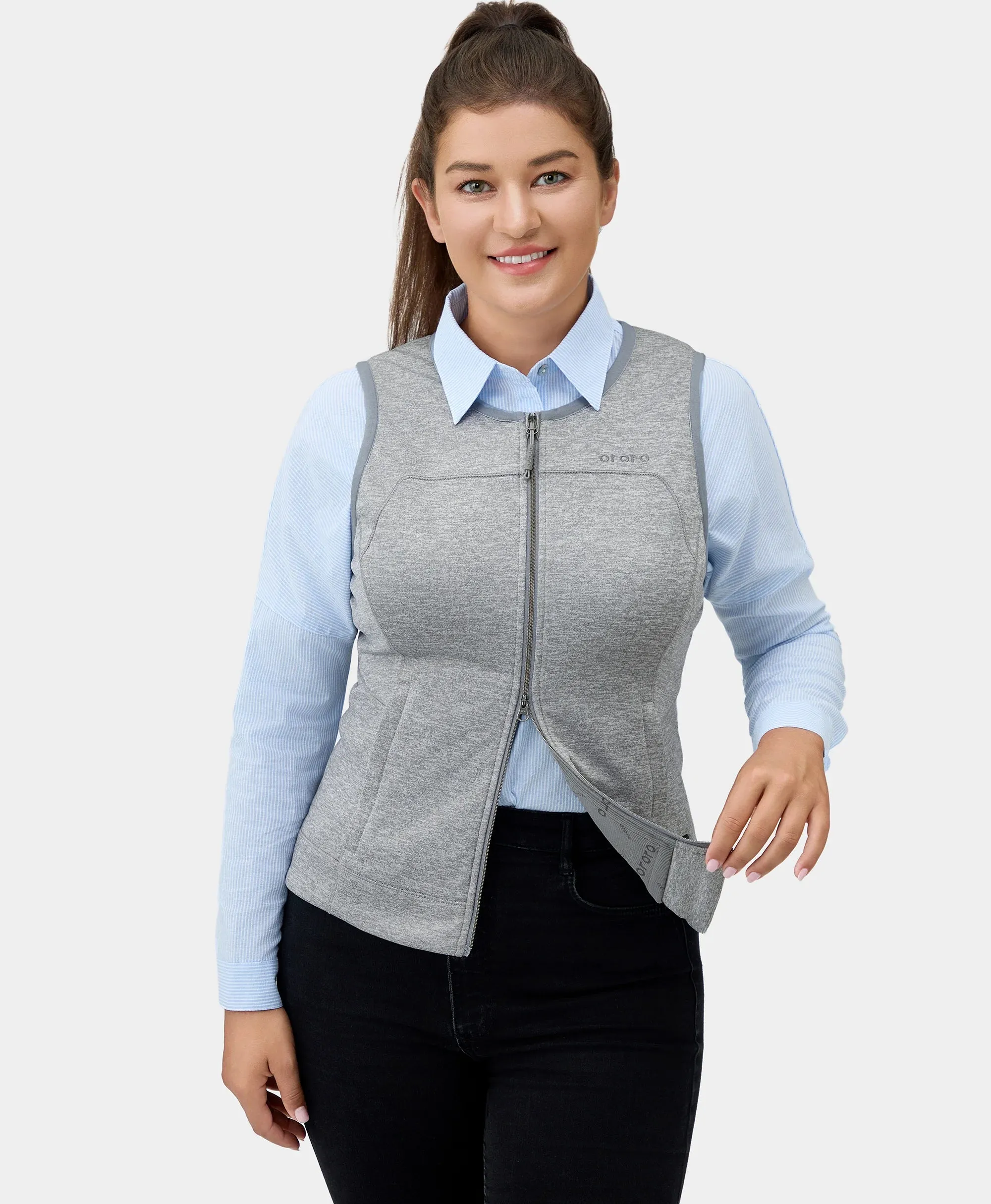 Suzanne Women's Heated Soft Armor Vest - Flecking Gray (Apparel Only) sold by Ororo product image thumbnail 5