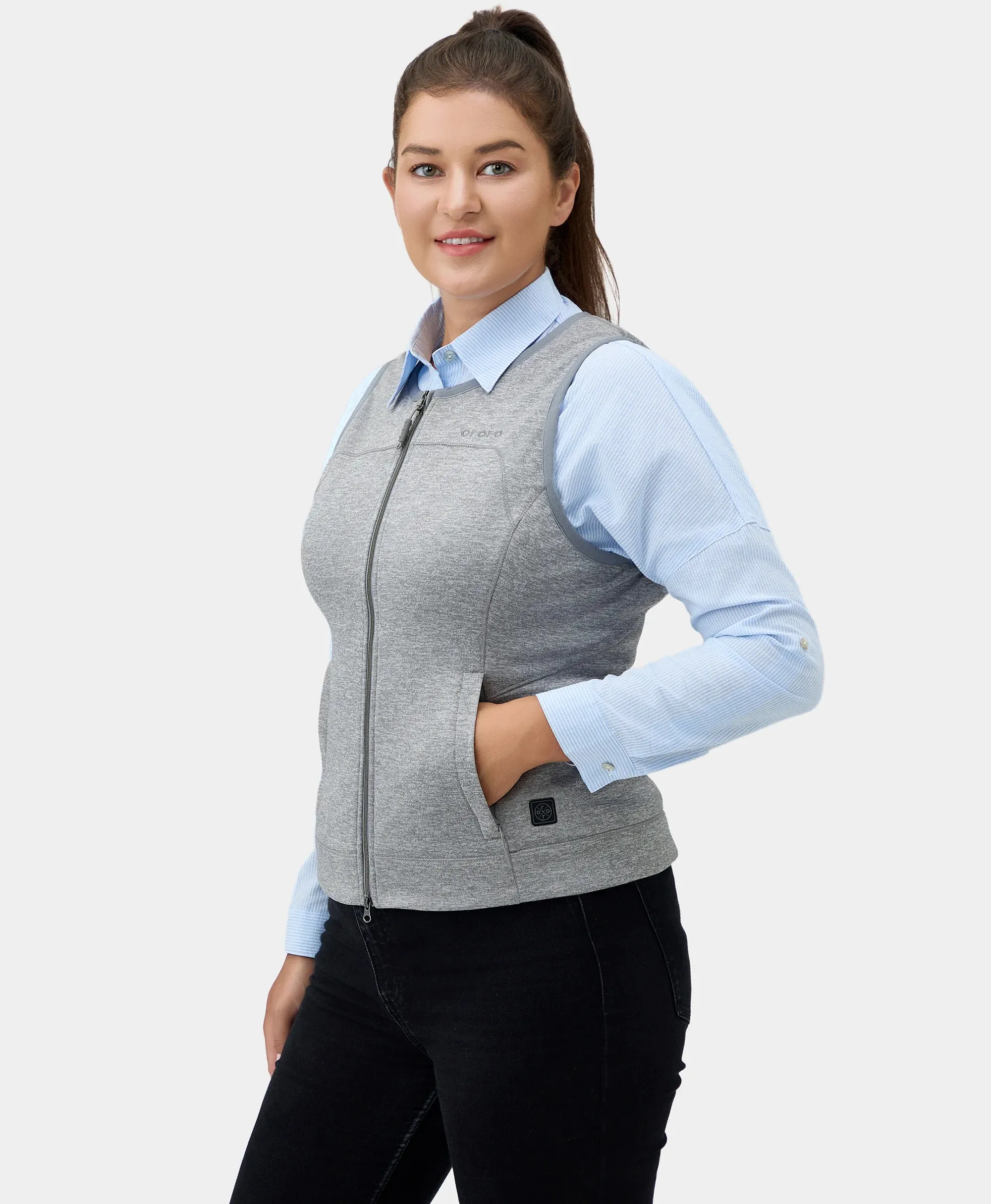 Suzanne Women's Heated Soft Armor Vest - Flecking Gray (Apparel Only) sold by Ororo product image thumbnail 3