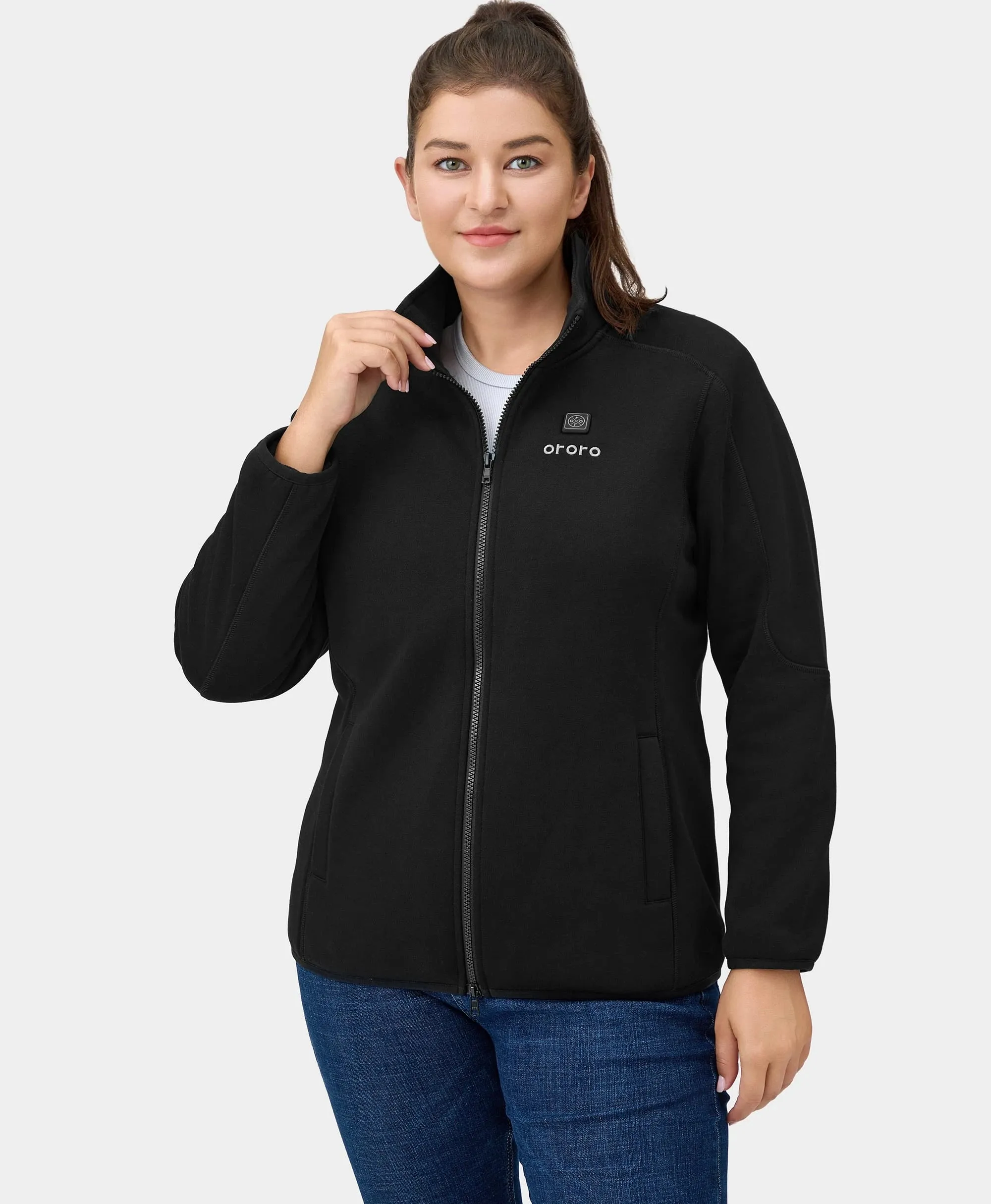Florence Women's Heated Fleece Jacket - Black (Apparel Only) sold by Ororo product image thumbnail 3