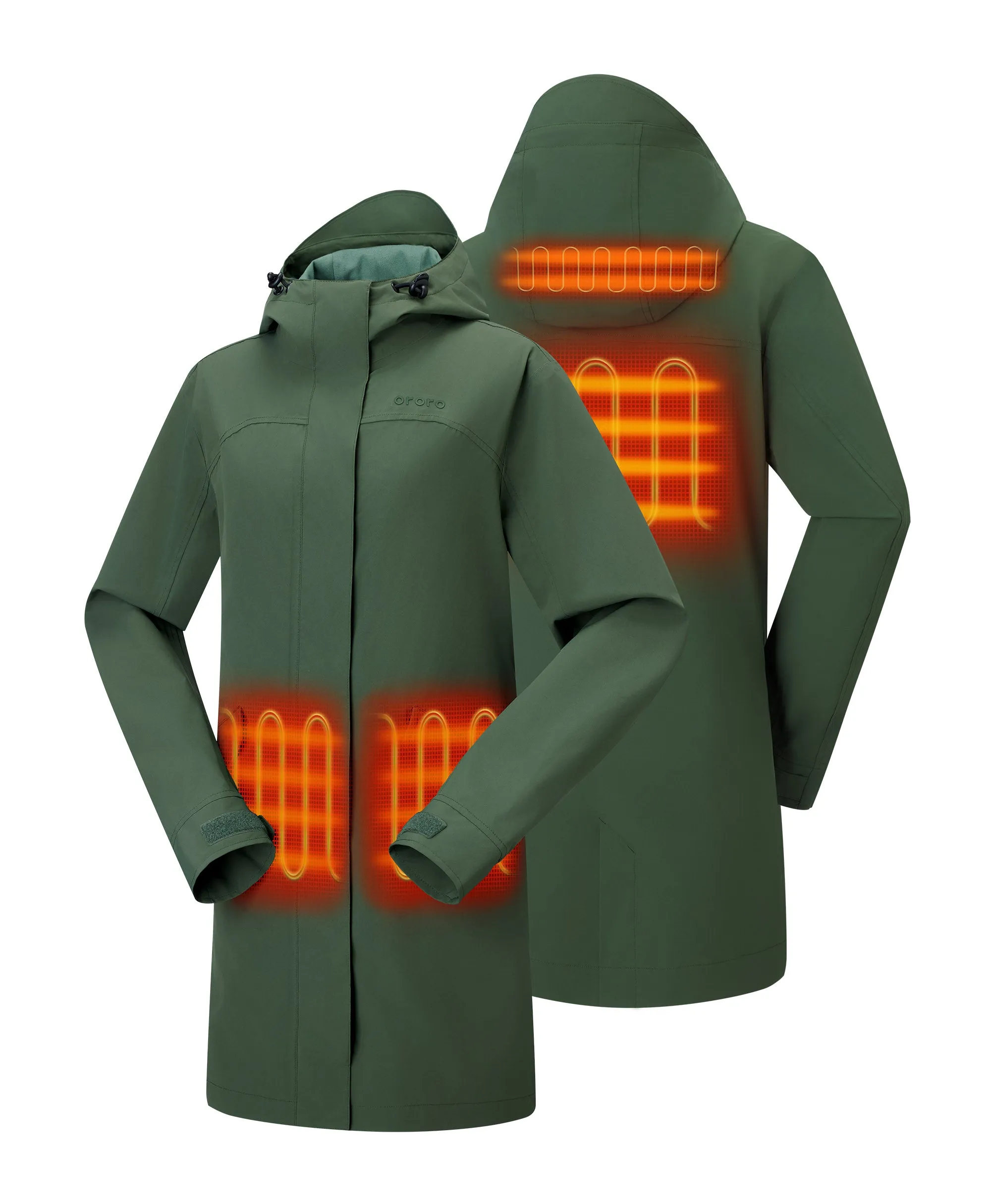 Downtown Women's Heated Rain Trench (Apparel Only) sold by Ororo product image thumbnail 2