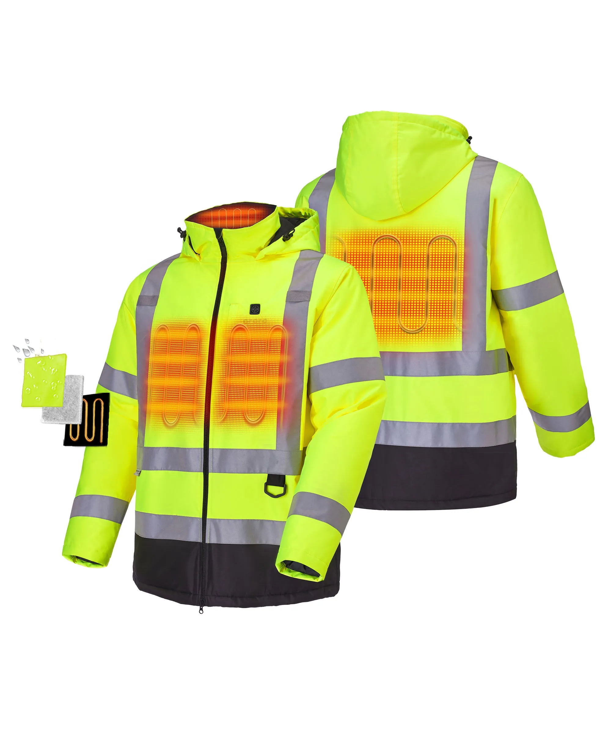 (Open-box) Flagstaff Men's Heated High-Visibility Jacket (Battery Set Not Included) sold by Ororo product image thumbnail 2