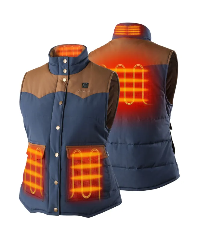 (Open-box) Amelia Women's Western Heated Vest sold by Ororo