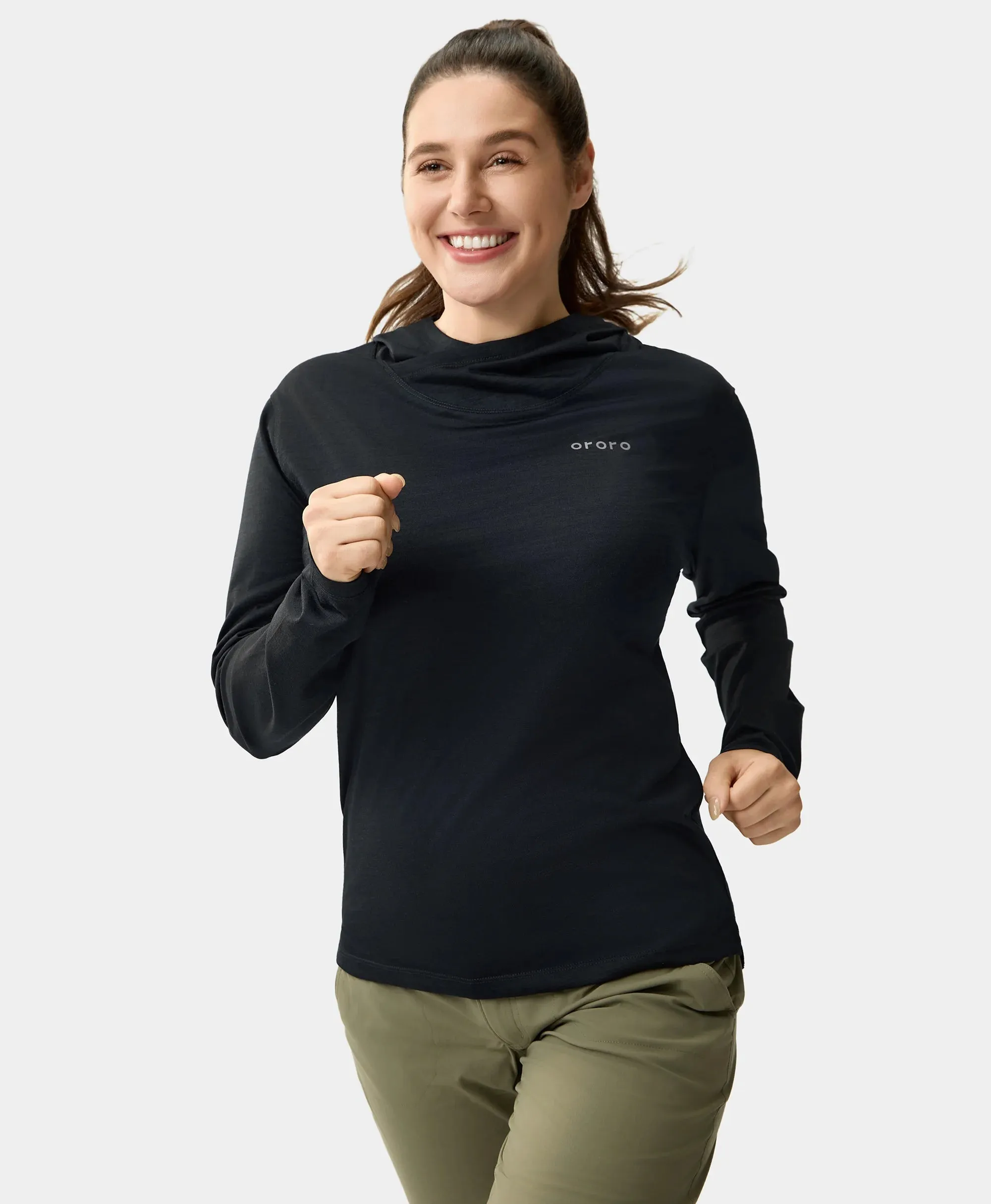 (Open-box) Aoraki Unisex Merino Wool Blend Baselayer - Black sold by Ororo product image thumbnail 4