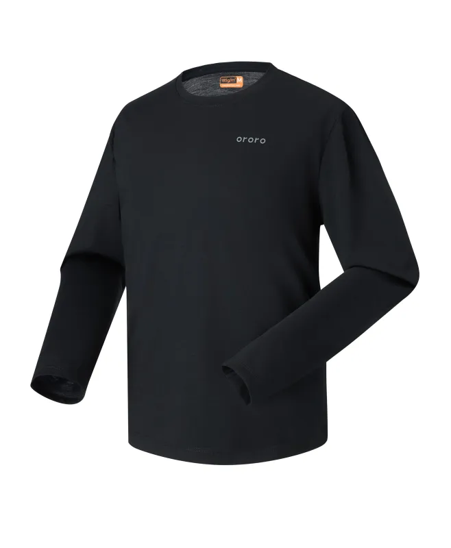 (Open-box) Aoraki Unisex Merino Wool Blend Baselayer - Black sold by Ororo