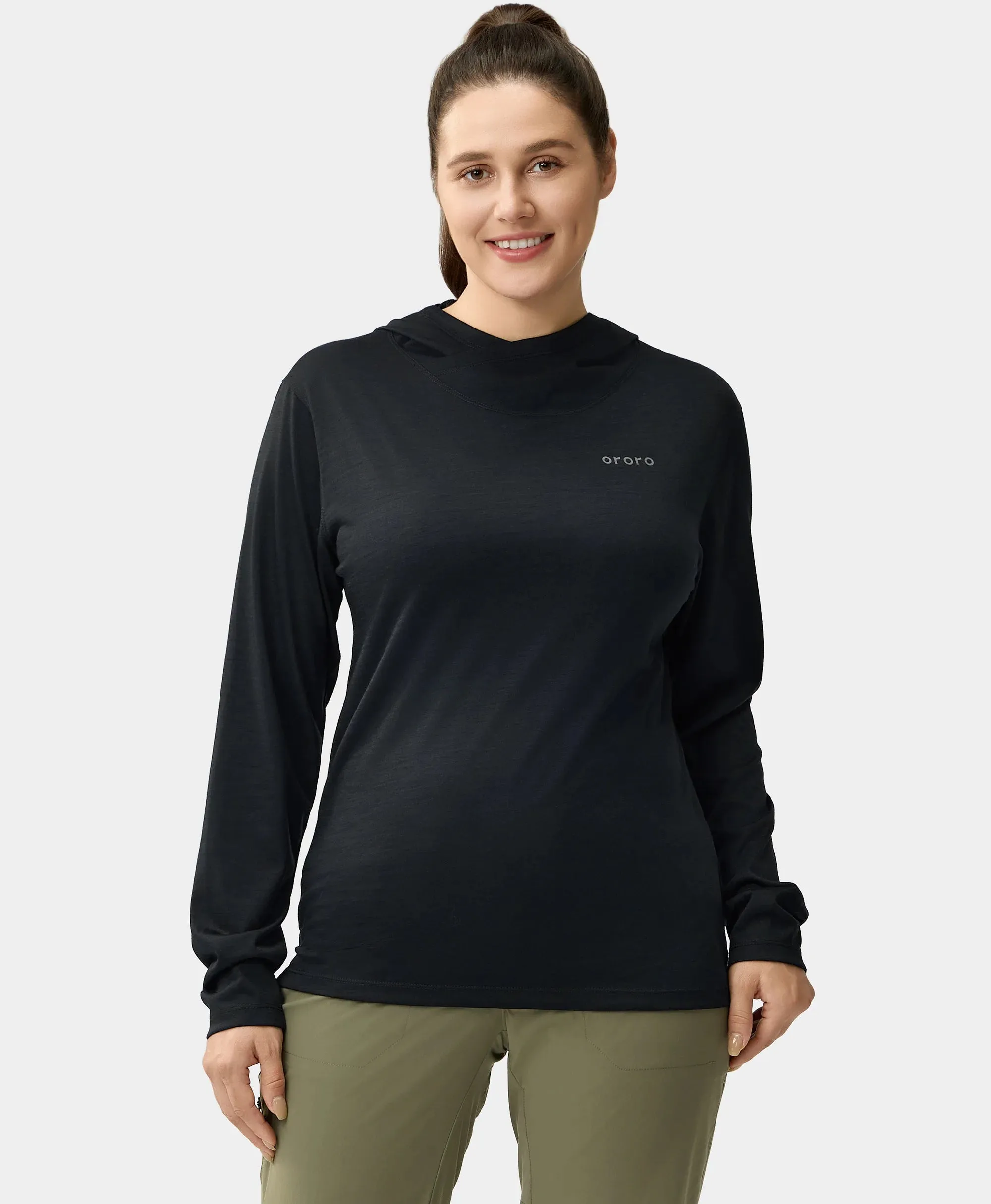 (Open-box) Aoraki Unisex Merino Wool Blend Baselayer - Black sold by Ororo product image thumbnail 3