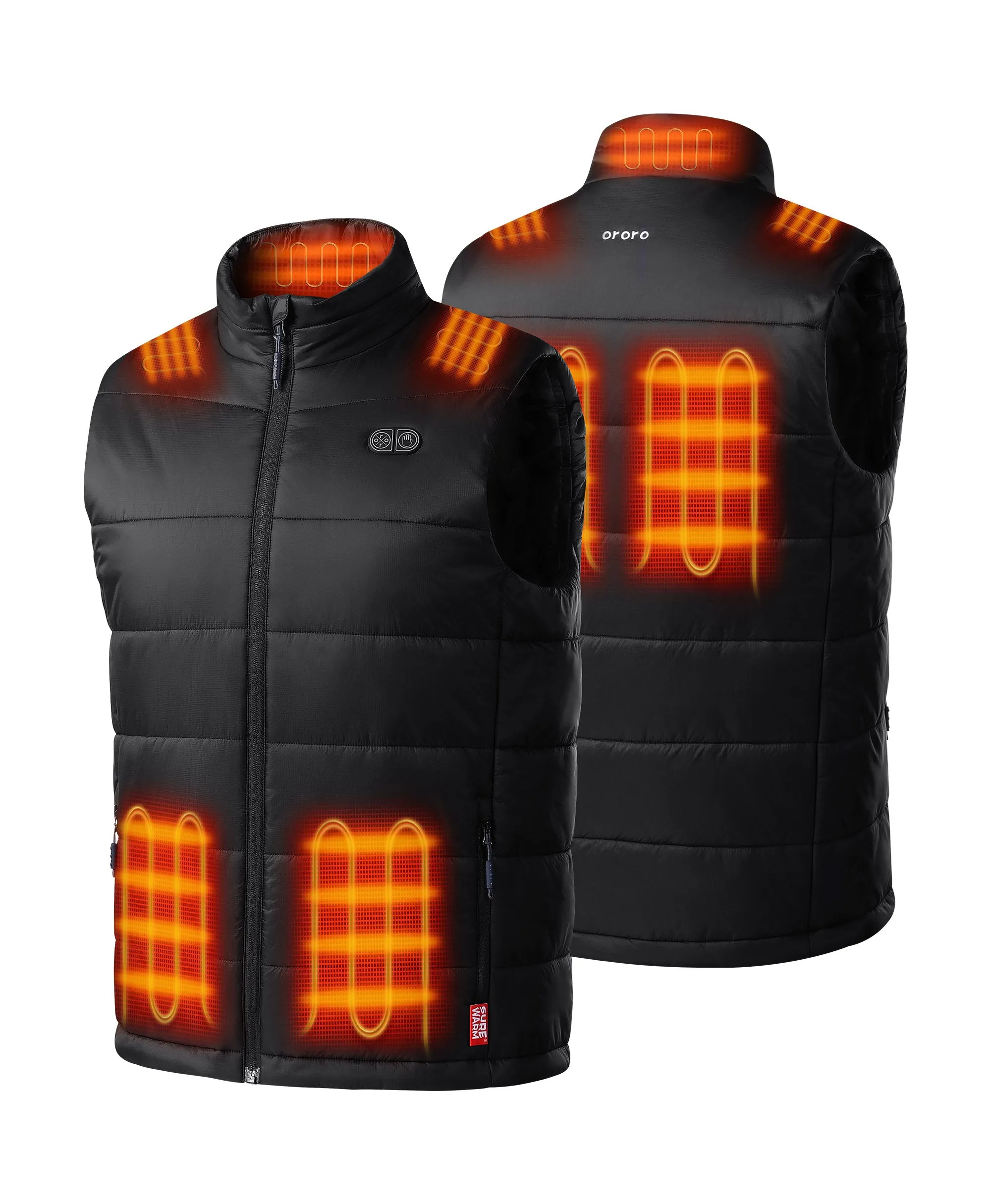 (Open-box) SureWarm® Men's 7-Zone Dual-Control Classic Pro Heated Vest (Battery Set Not Included) sold by Ororo