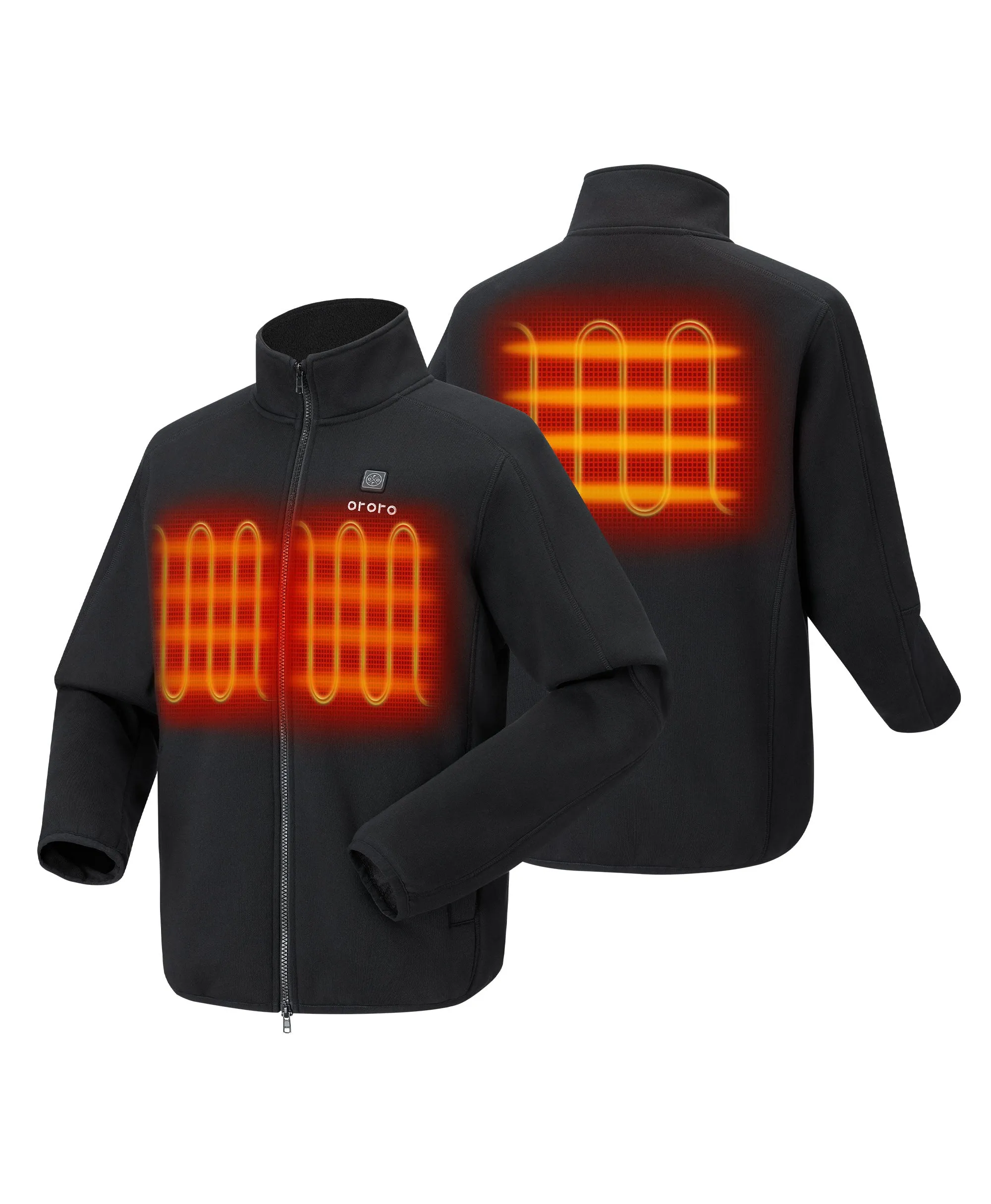 (Open-box) Florence Men's Heated Fleece Jacket - Black(Battery Set Not Included) sold by Ororo