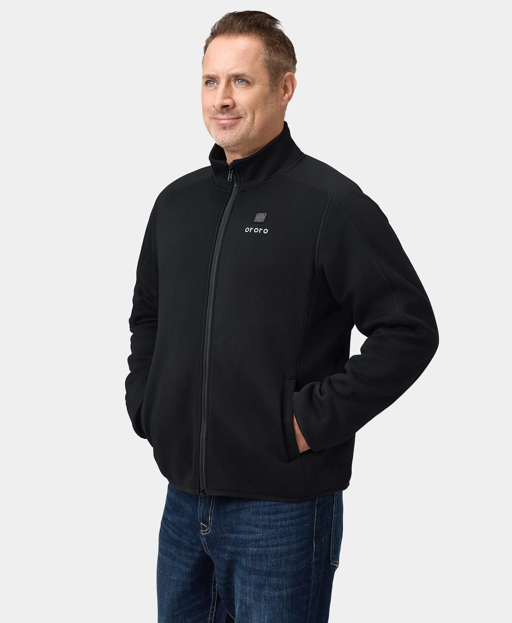 (Open-box) Florence Men's Heated Fleece Jacket - Black(Battery Set Not Included) sold by Ororo product image thumbnail 3