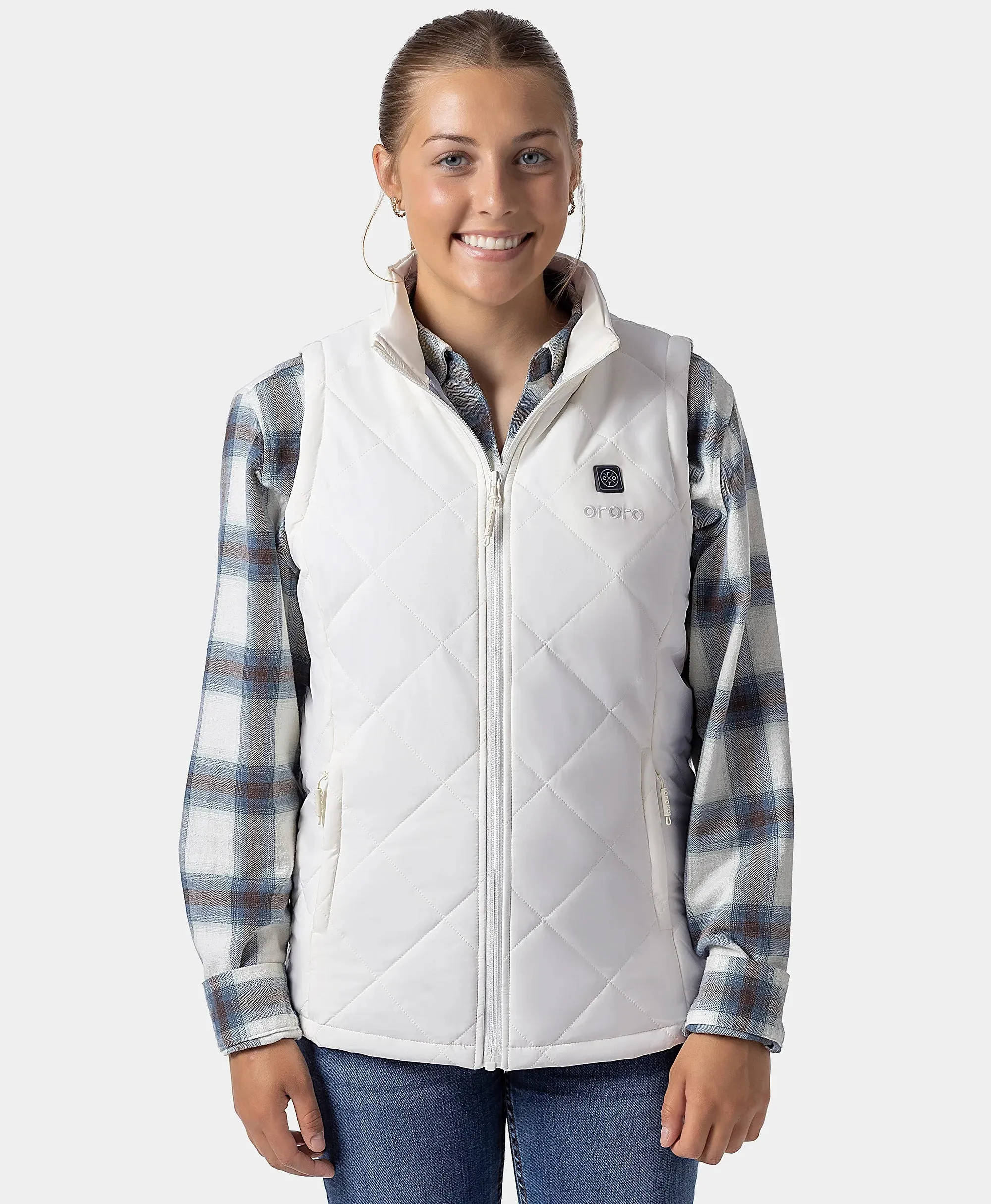 Women’s Junior 4-Zone Heated Quilted Vest sold by Ororo